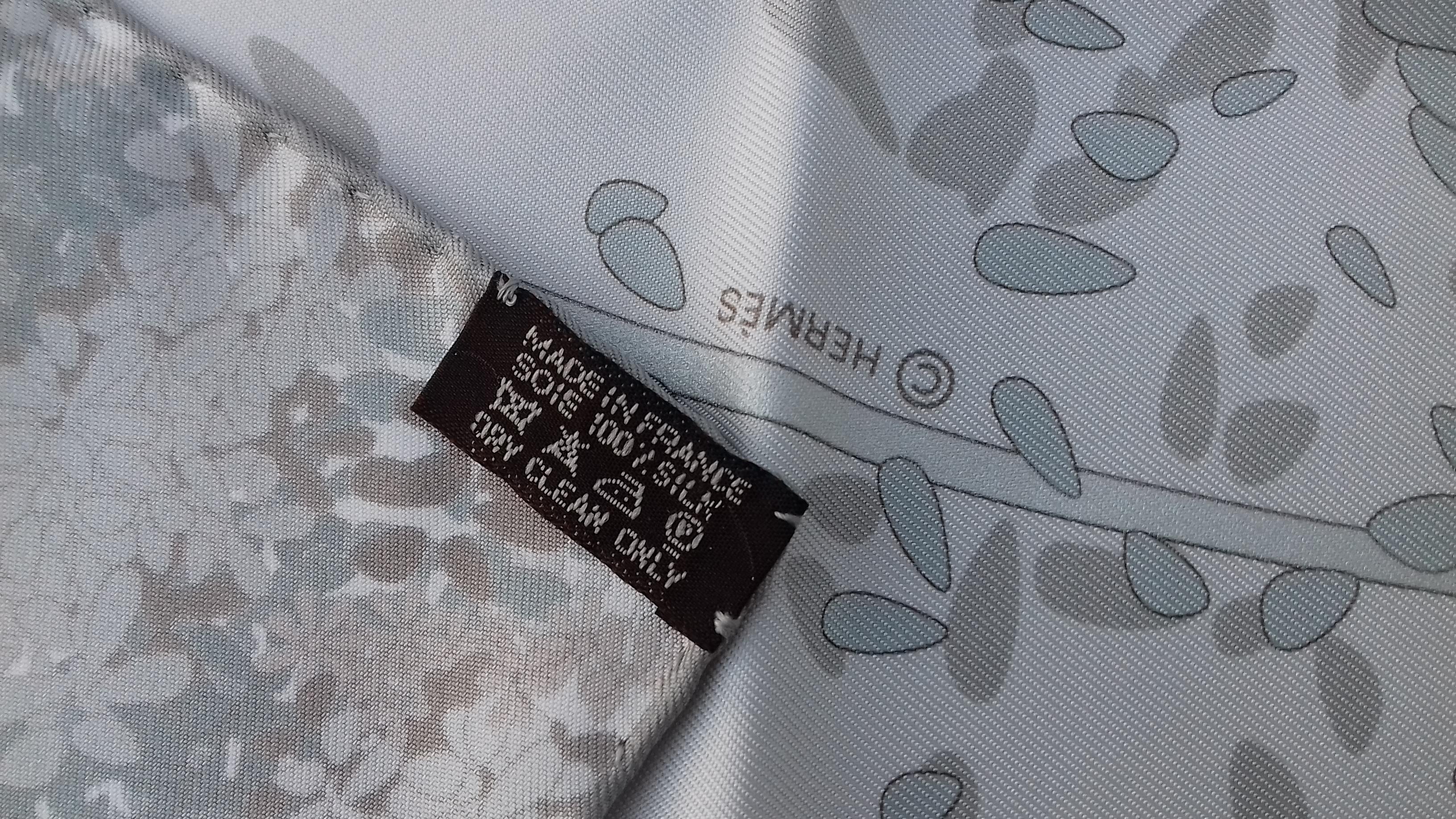 Hermès Silk Scarf Offrandes d'un jour Rybaltchenko Blanc Sepia Marron 90 cm 6