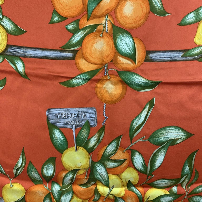 Hermes Silk Scarf Oranges et Citrons 1962 Madame La Torre In Excellent Condition In Rome, Rome