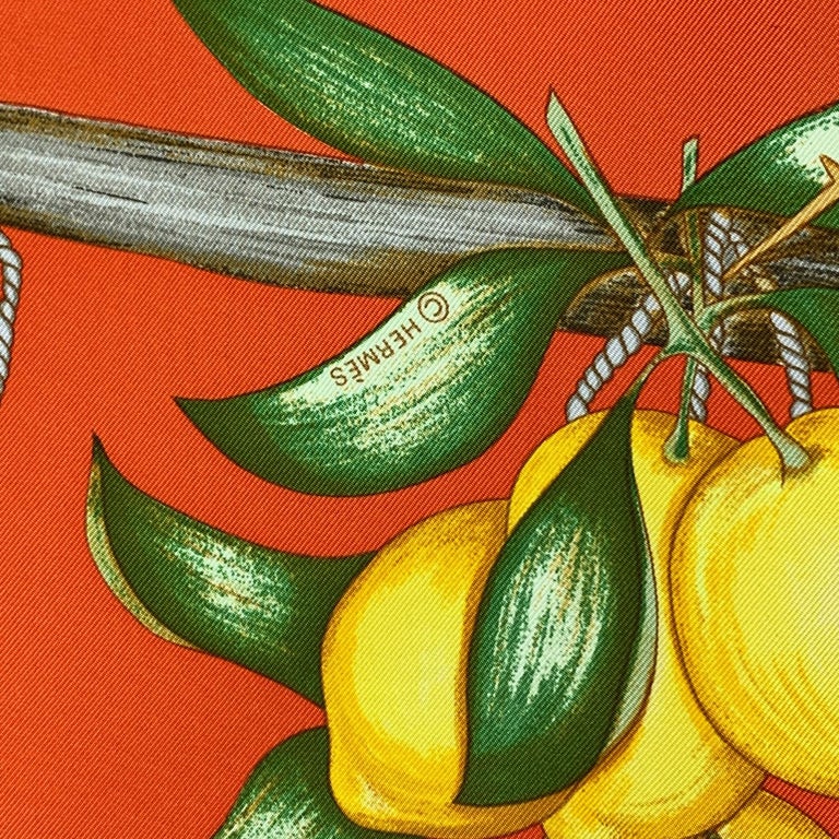 Women's Hermes Silk Scarf Oranges et Citrons 1962 Madame La Torre