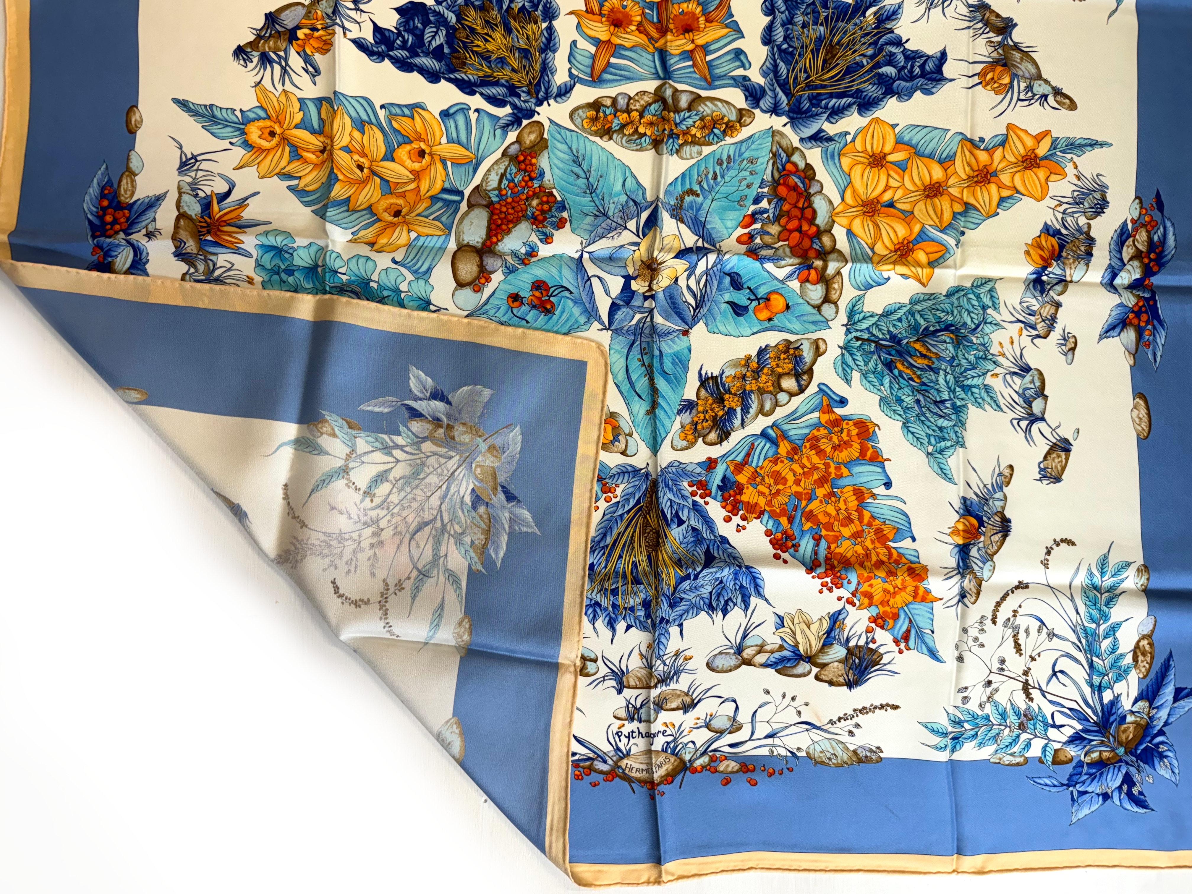 Hermes Silk Scarf, Phytagore In Good Condition For Sale In West Palm Beach, FL