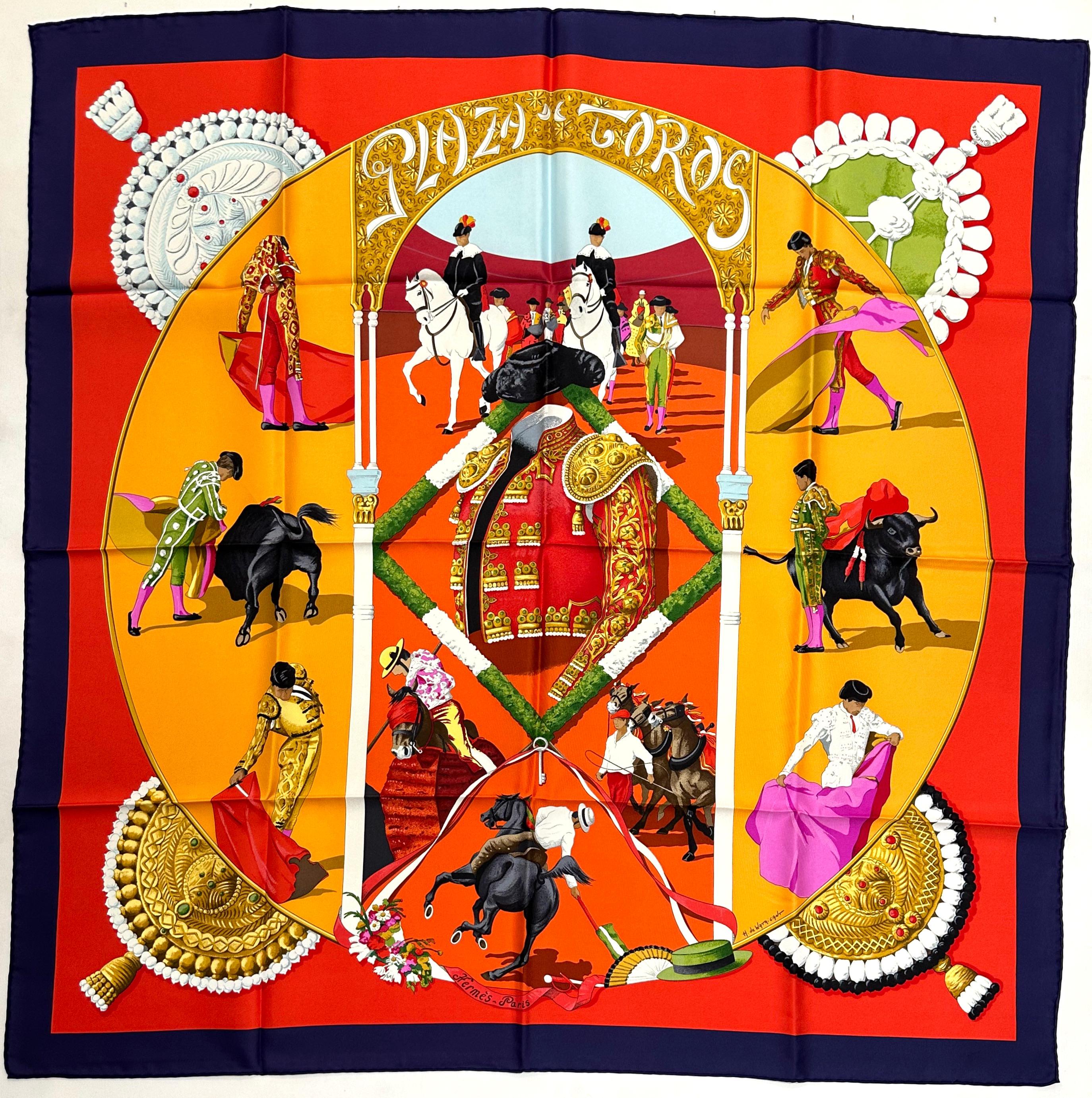 Hermes Silk Scarf, Plaza de Toros For Sale 1