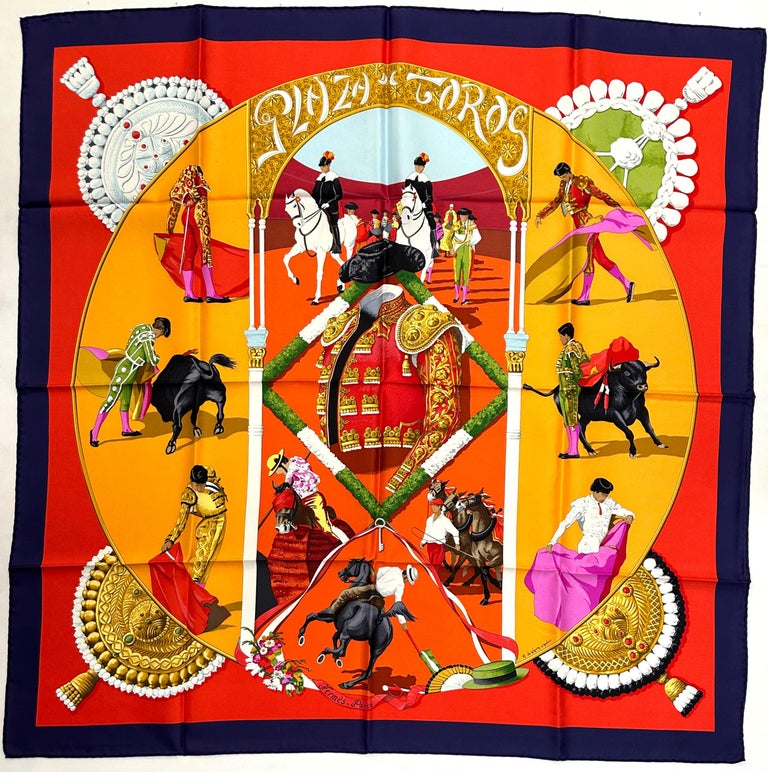 Hermes Silk Scarf, Plaza de Toros For Sale at 1stDibs