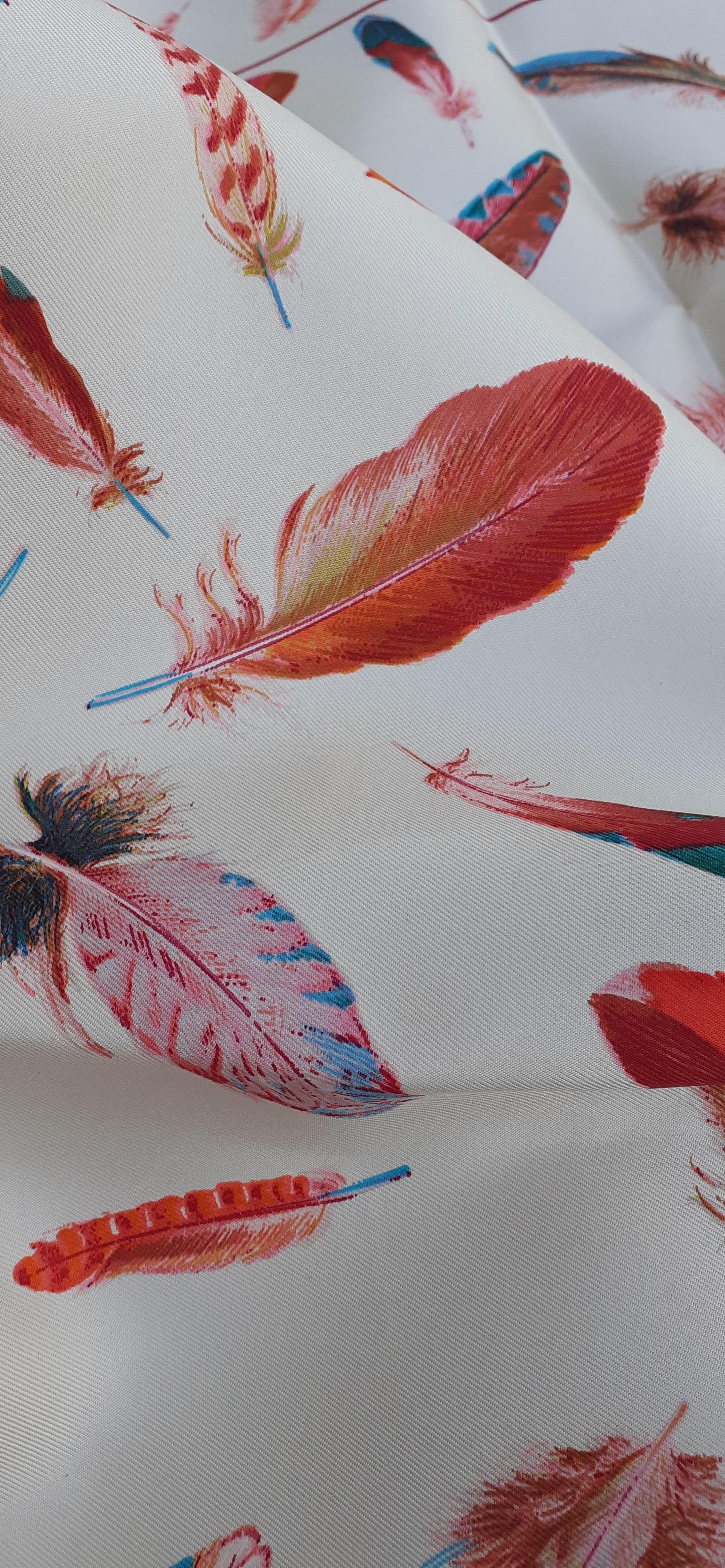 Hermès Silk Scarf Plumes par Henri de Linarès Feathers Beige 90 cm  For Sale 9