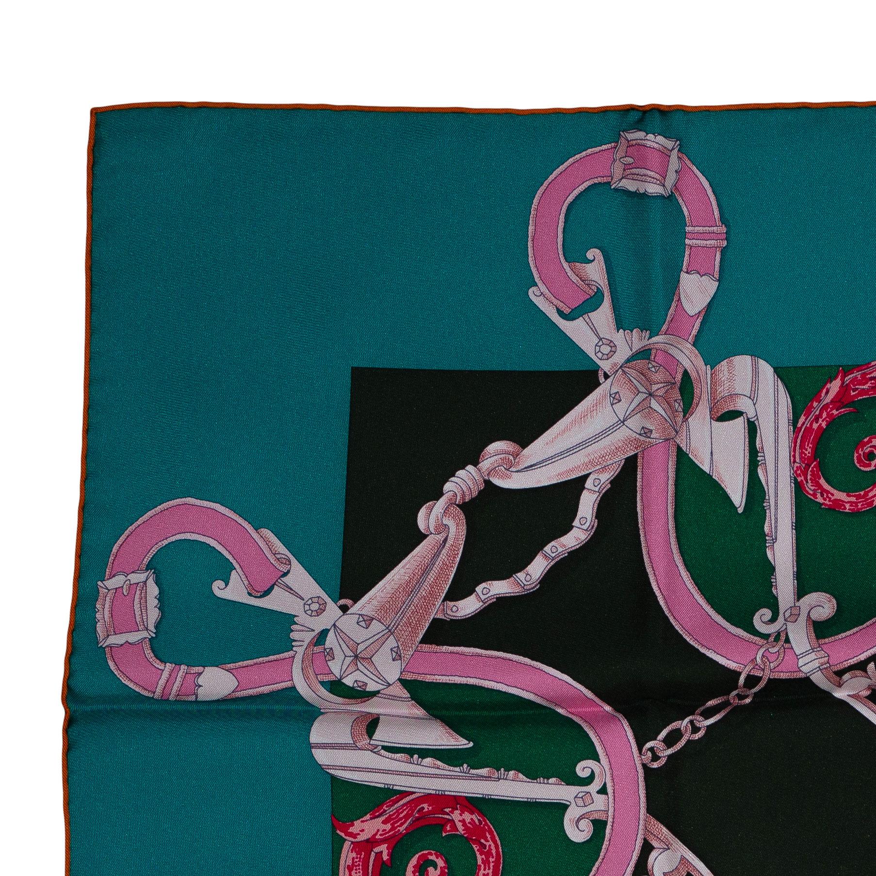 Donna Sciarpa di seta Hermes -  Plumets du Roy - Greene & Greene 90cm - NUOVO in vendita