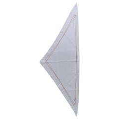 Hermès Silk Scarf Pointu Triangle Trou de Mémoire White RARE
