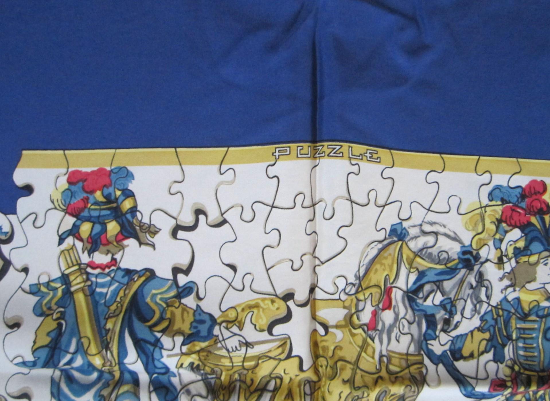 hermes silk scarf blue