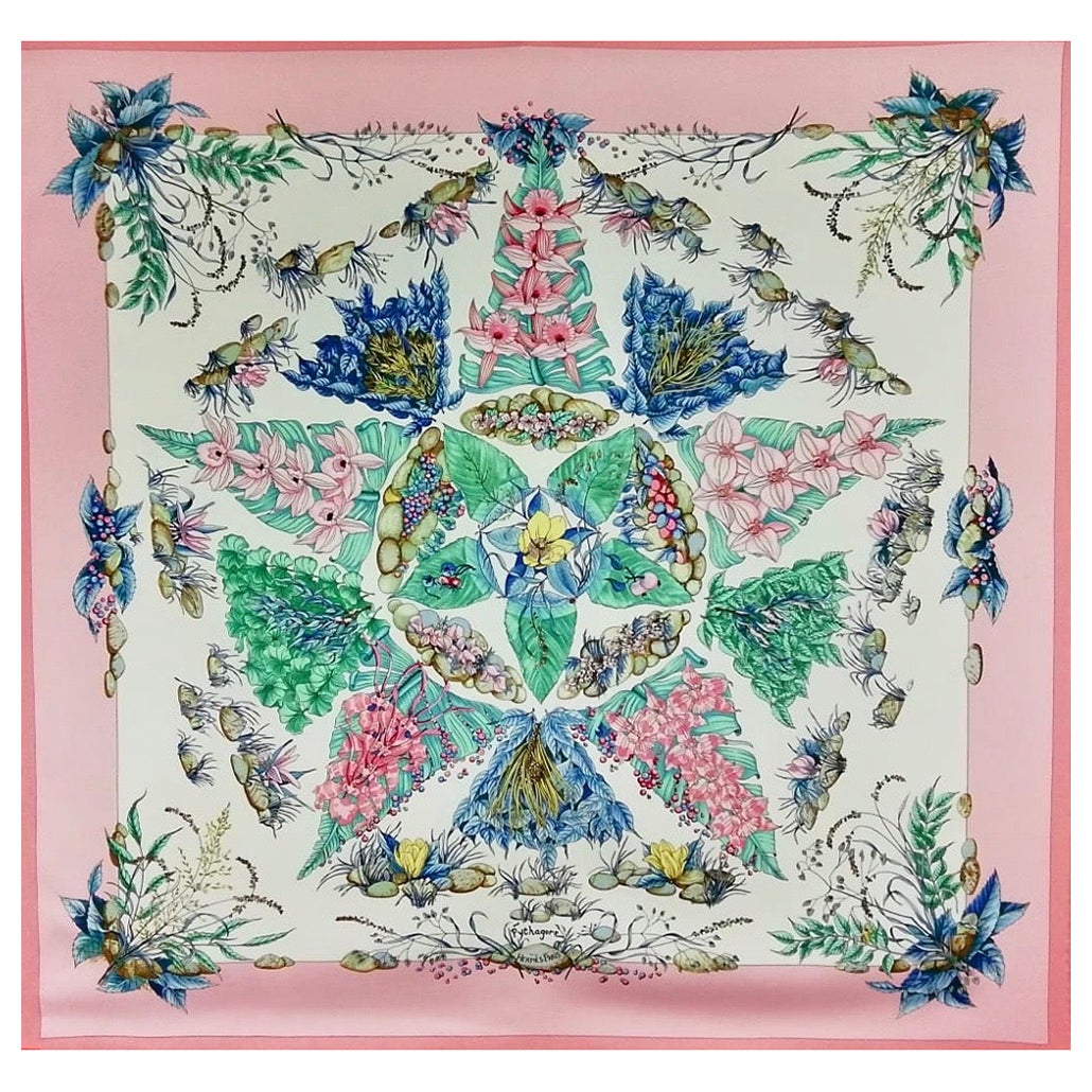 Hermès  pañuelo de seda Pitágoras