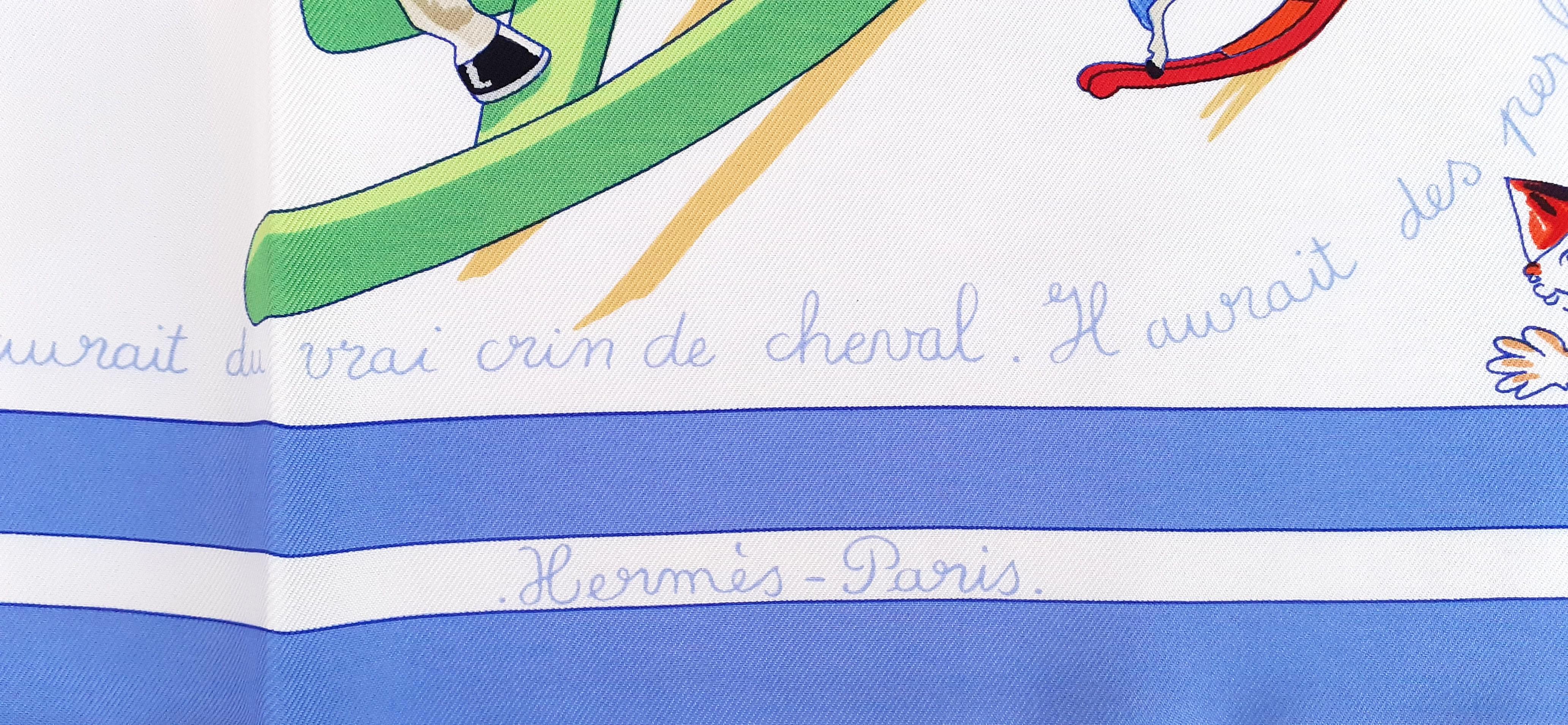 Hermès Silk Scarf Raconte Moi Le Cheval Special Edition Theodora 90 cm For Sale 2