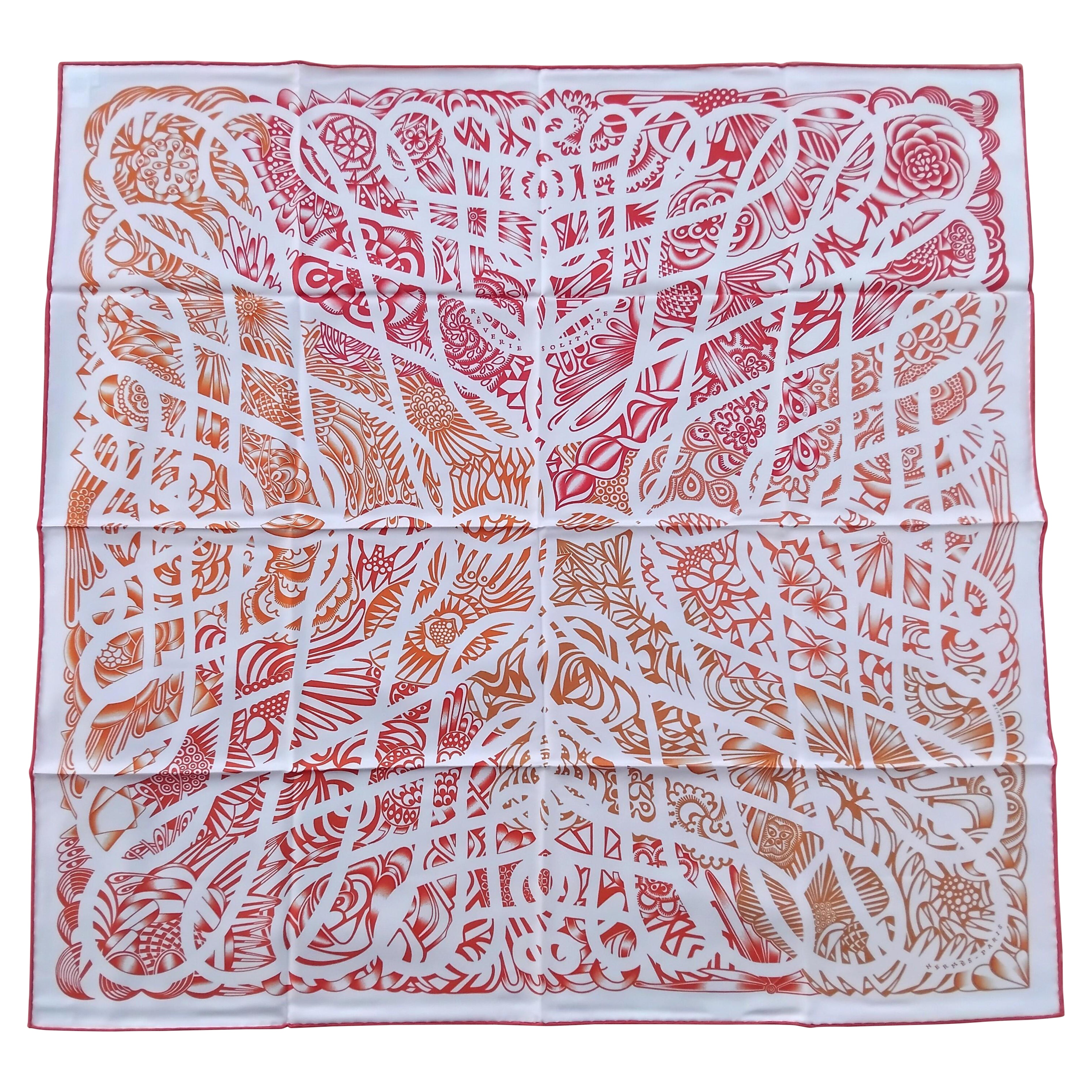 Sciarpa di seta Hermès Rêverie Solitaire Florence Manlik 90 cm