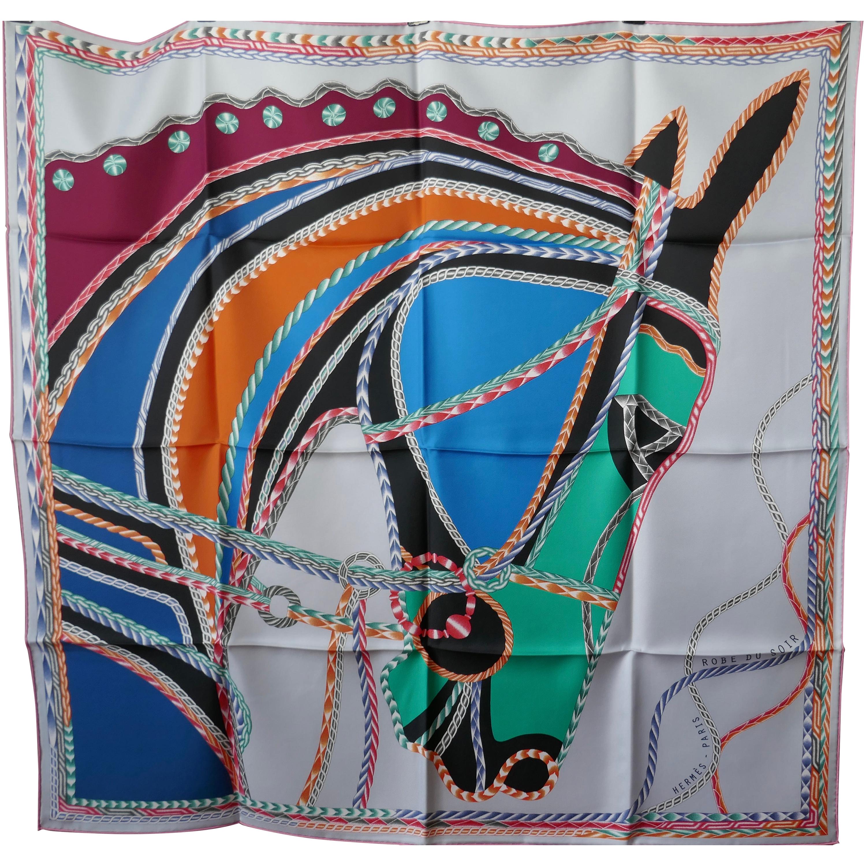 Hermes Silk Scarf “Robe du Soir” designed by Florence Manlik in 2018