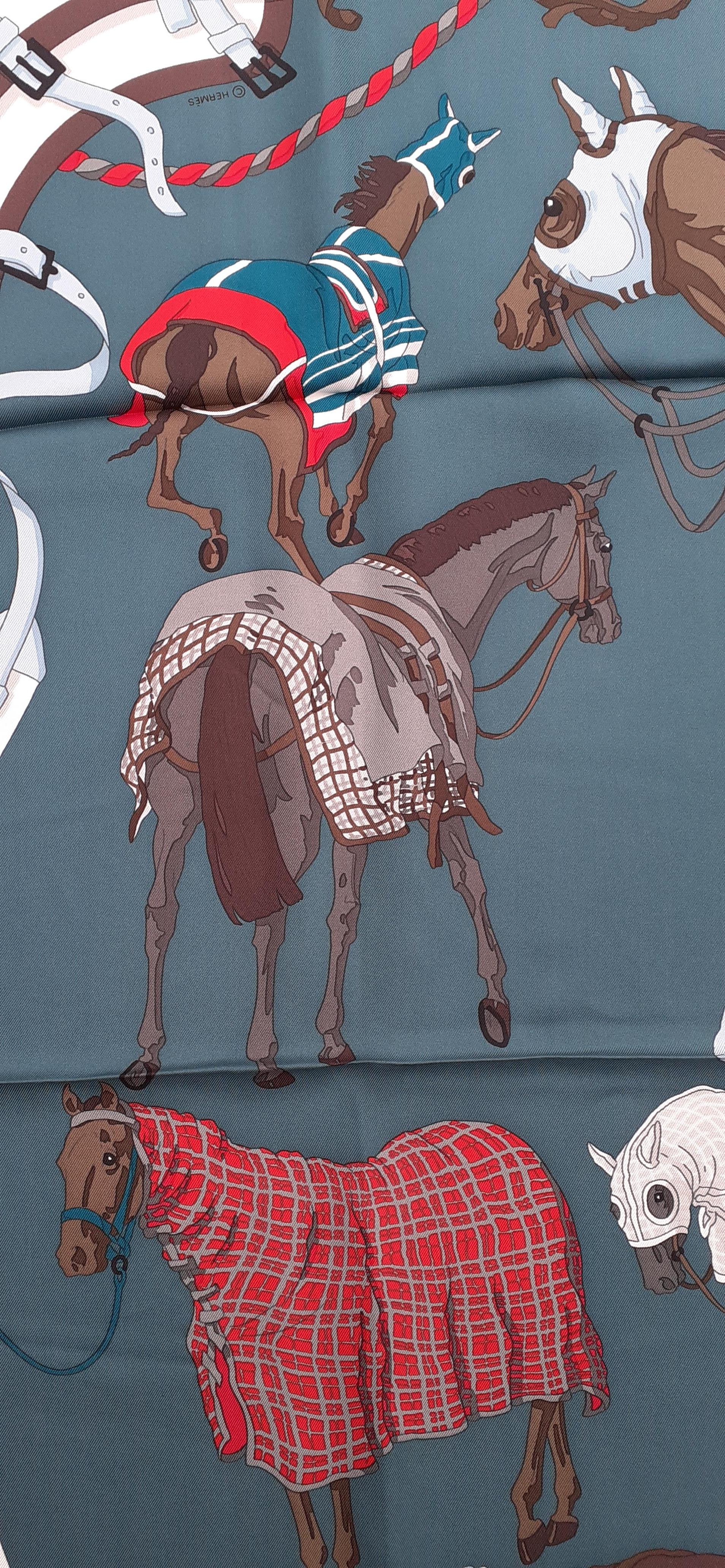 Hermès Silk Scarf Ronds de Marches Horses Hubert de Watrigant 90 cm 1