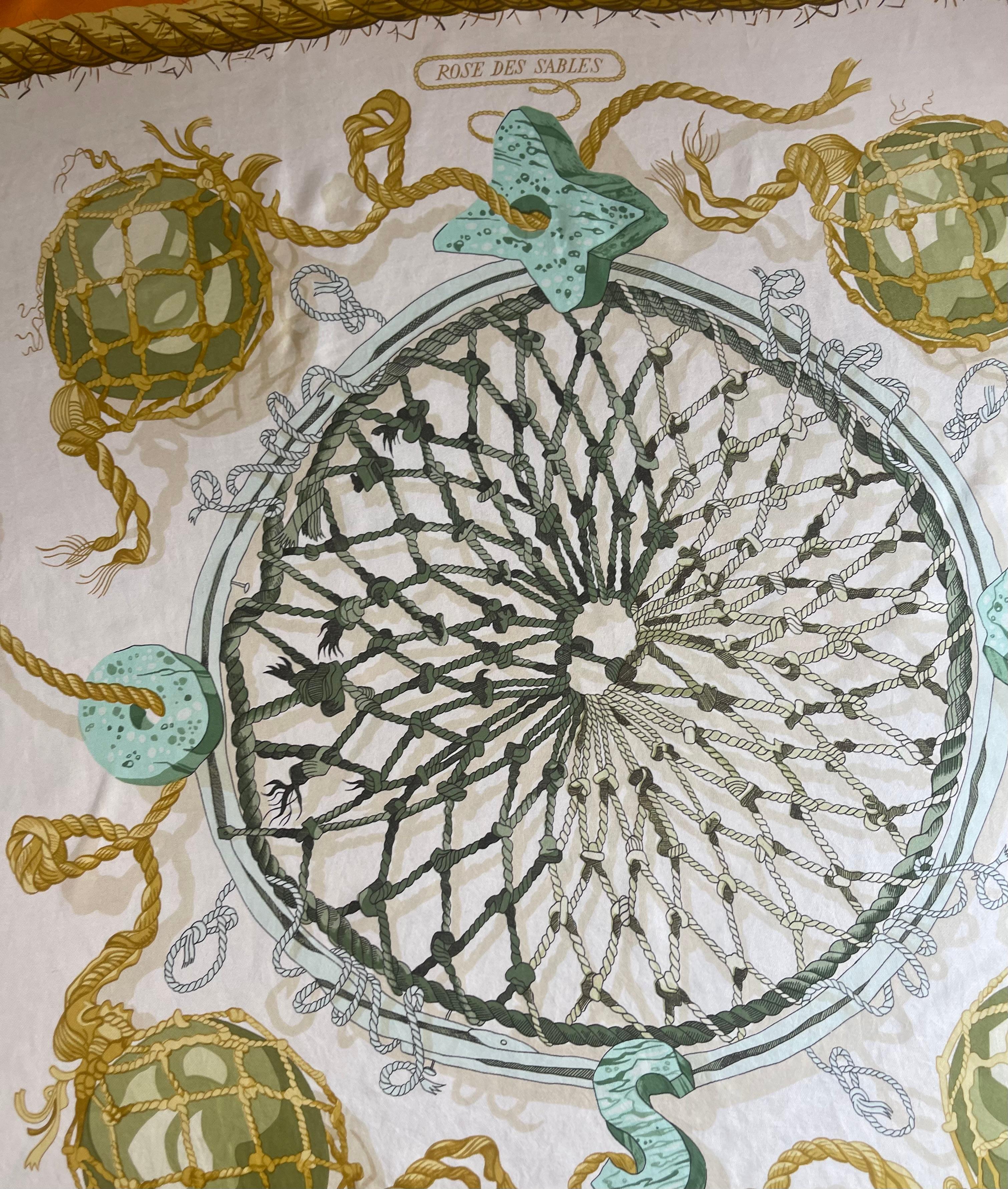 Beige Hermès Silk Scarf 