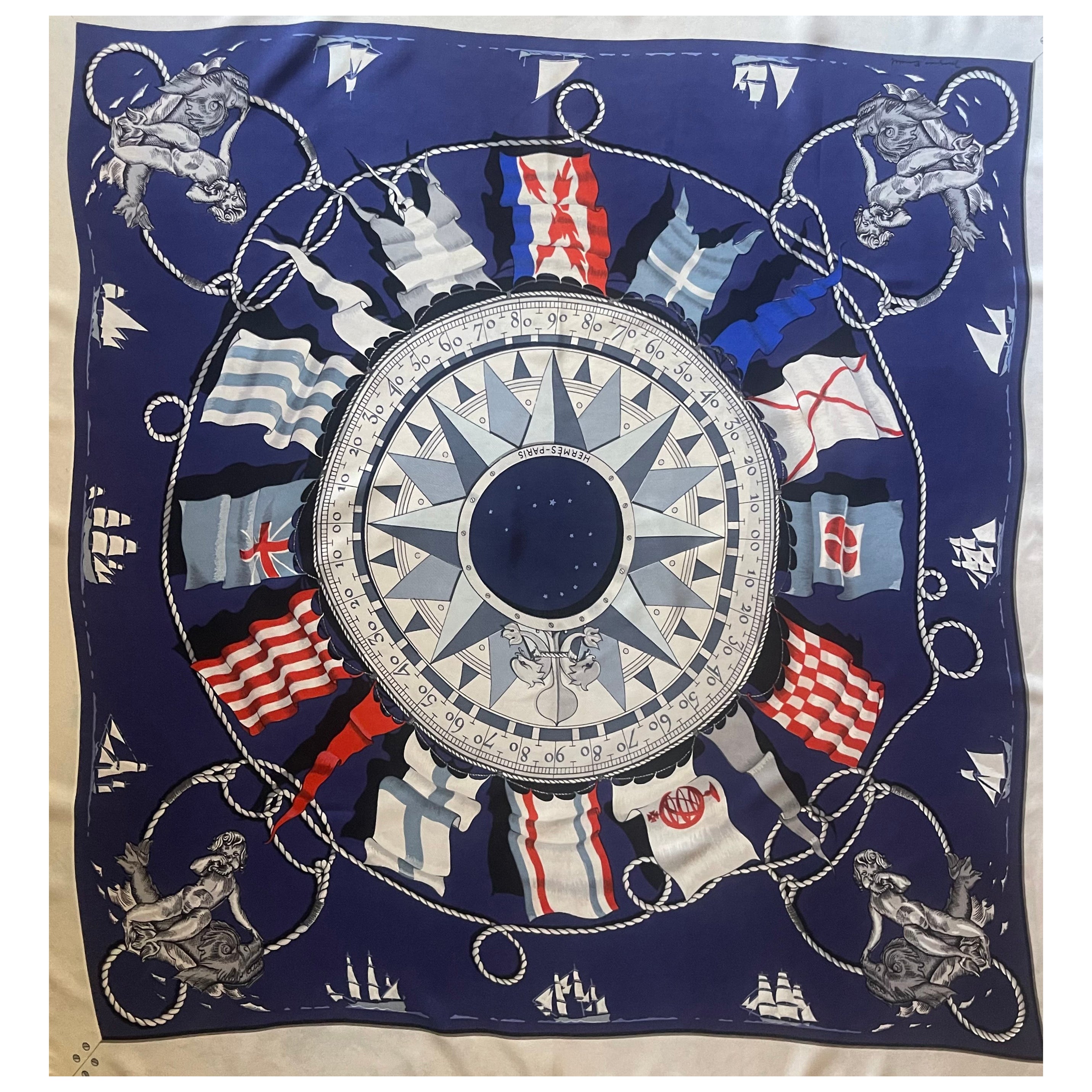 Foulard di seta Hermès "Sestanti" 1981