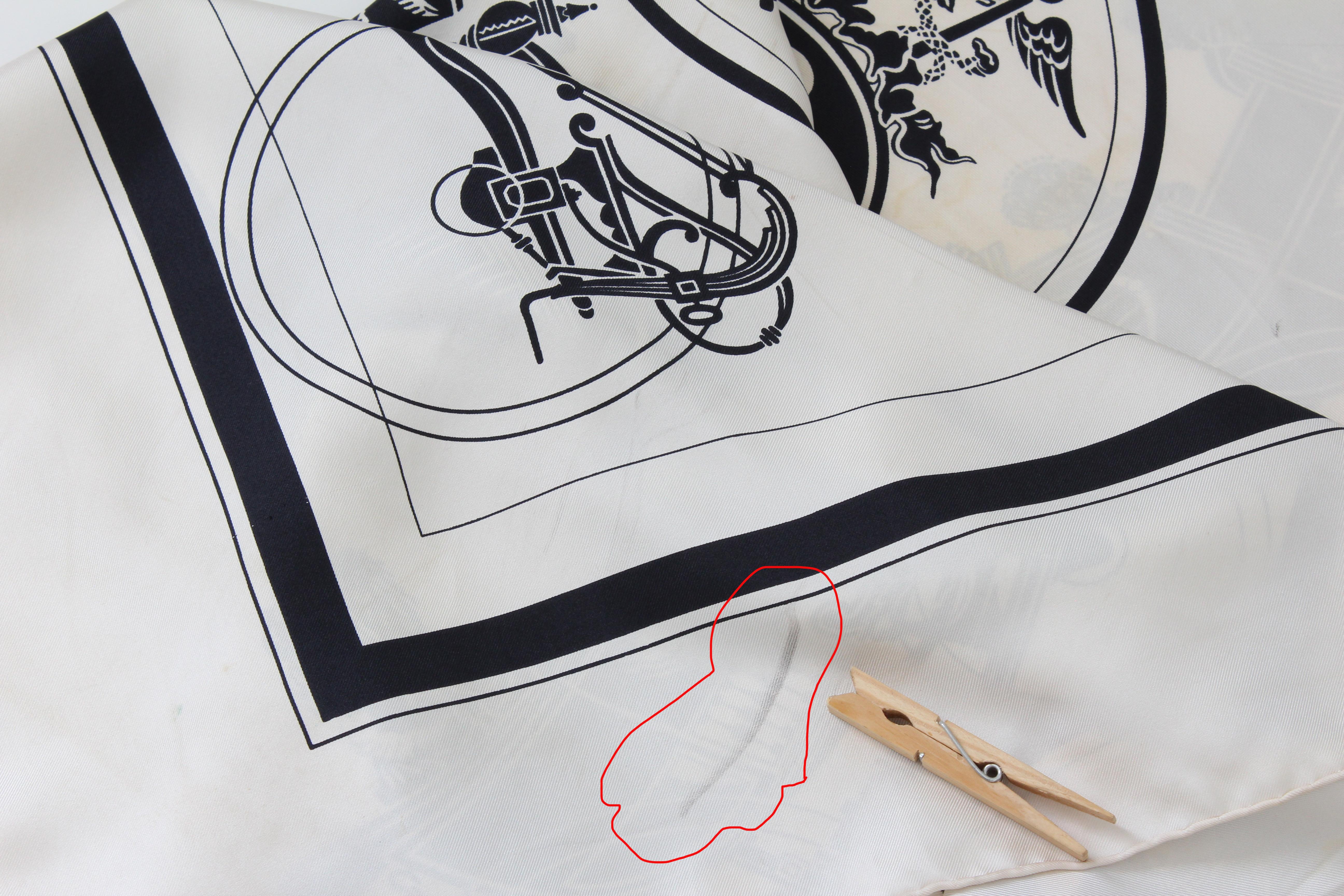 Hermes Silk Scarf Shawl Ex Libris Horse Carriages by Hugo Grygkar Vintage 6