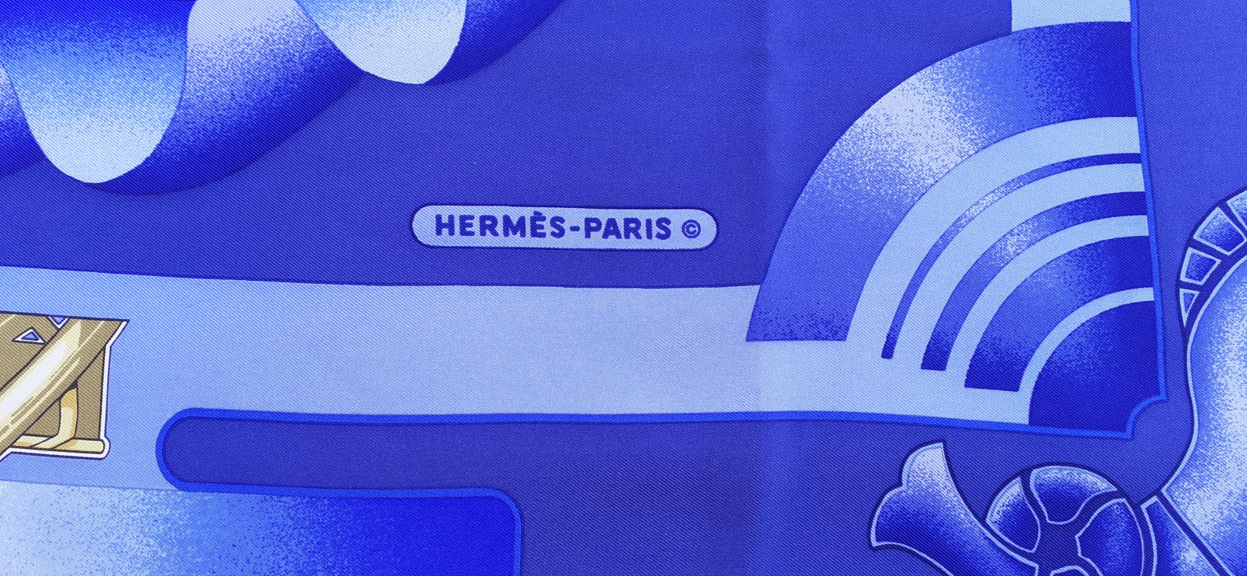 Hermès Seidenschal Verkauft exklusiv an Bord von Air France Flugzeugen Ledoux 1962 Selten im Angebot 2
