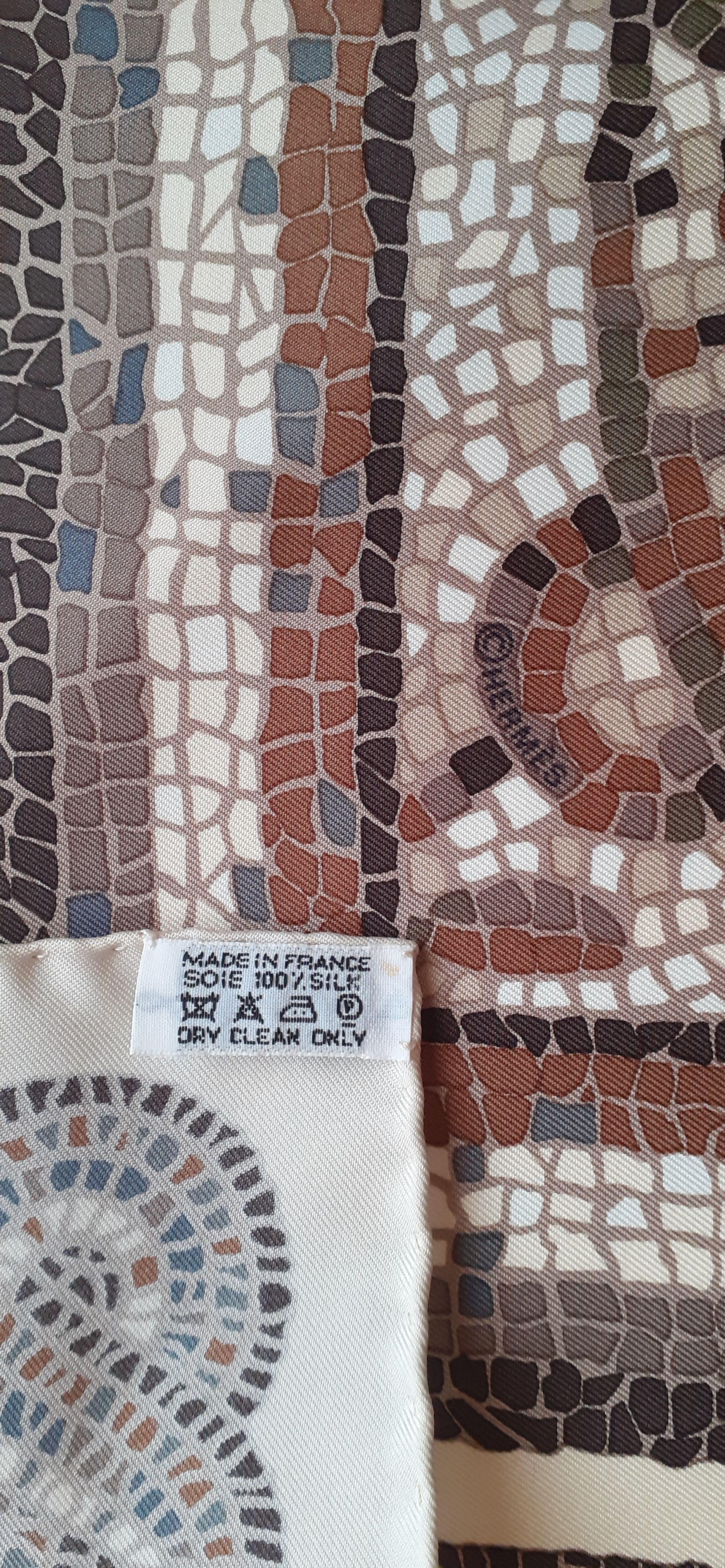 Hermès Silk Scarf Sous Le Cèdre Dimitri Rybaltchenko Lebanon Beige Brown 90 cm 9