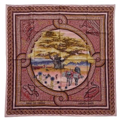 Hermès Silk Scarf Sous Le Cèdre Dimitri Rybaltchenko Mosaic Pink 35 inches