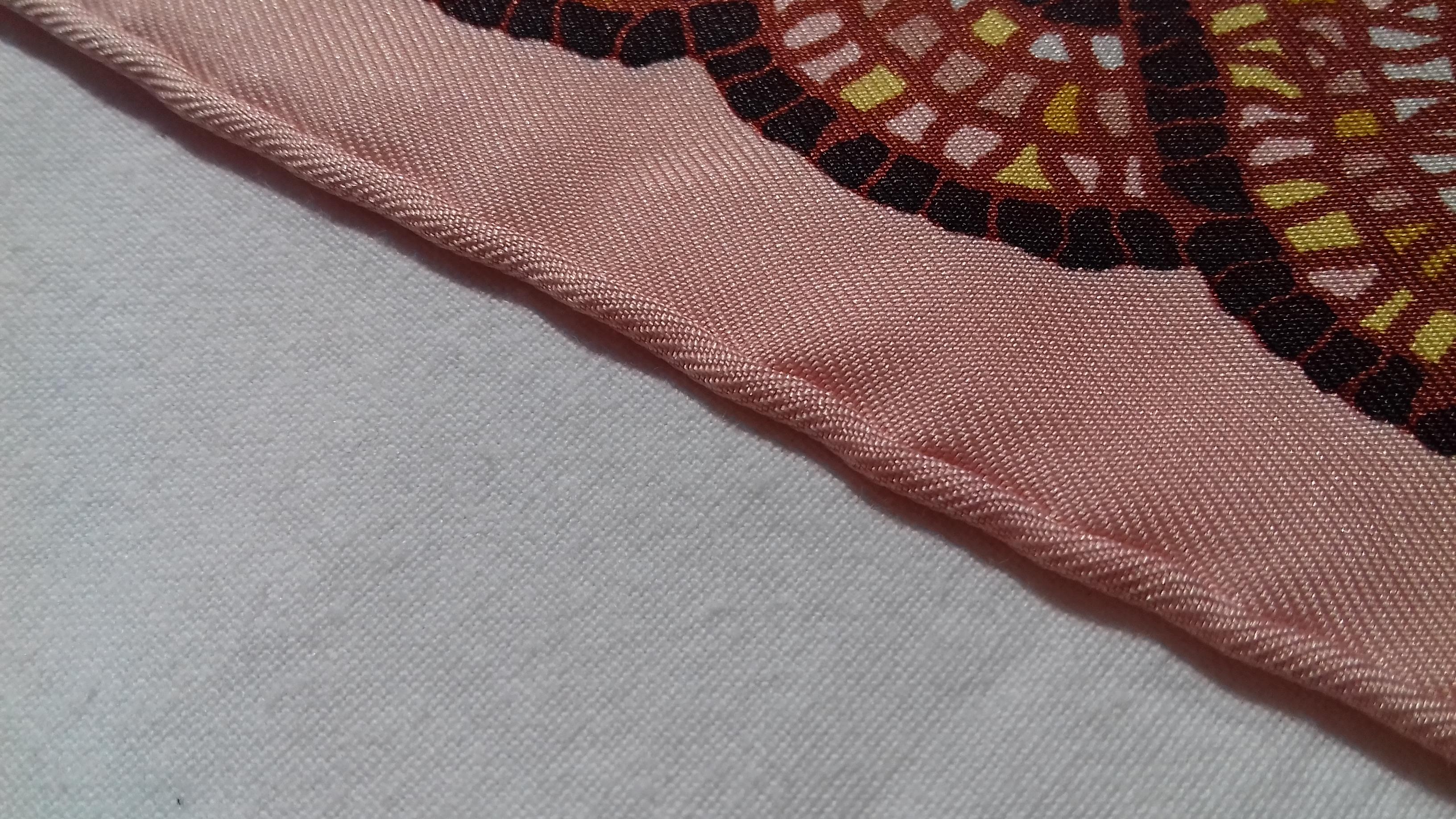 Hermès Silk Scarf Sous Le Cedre Dimitri Rybaltchenko Mosaic Pink 35' RARE For Sale 11