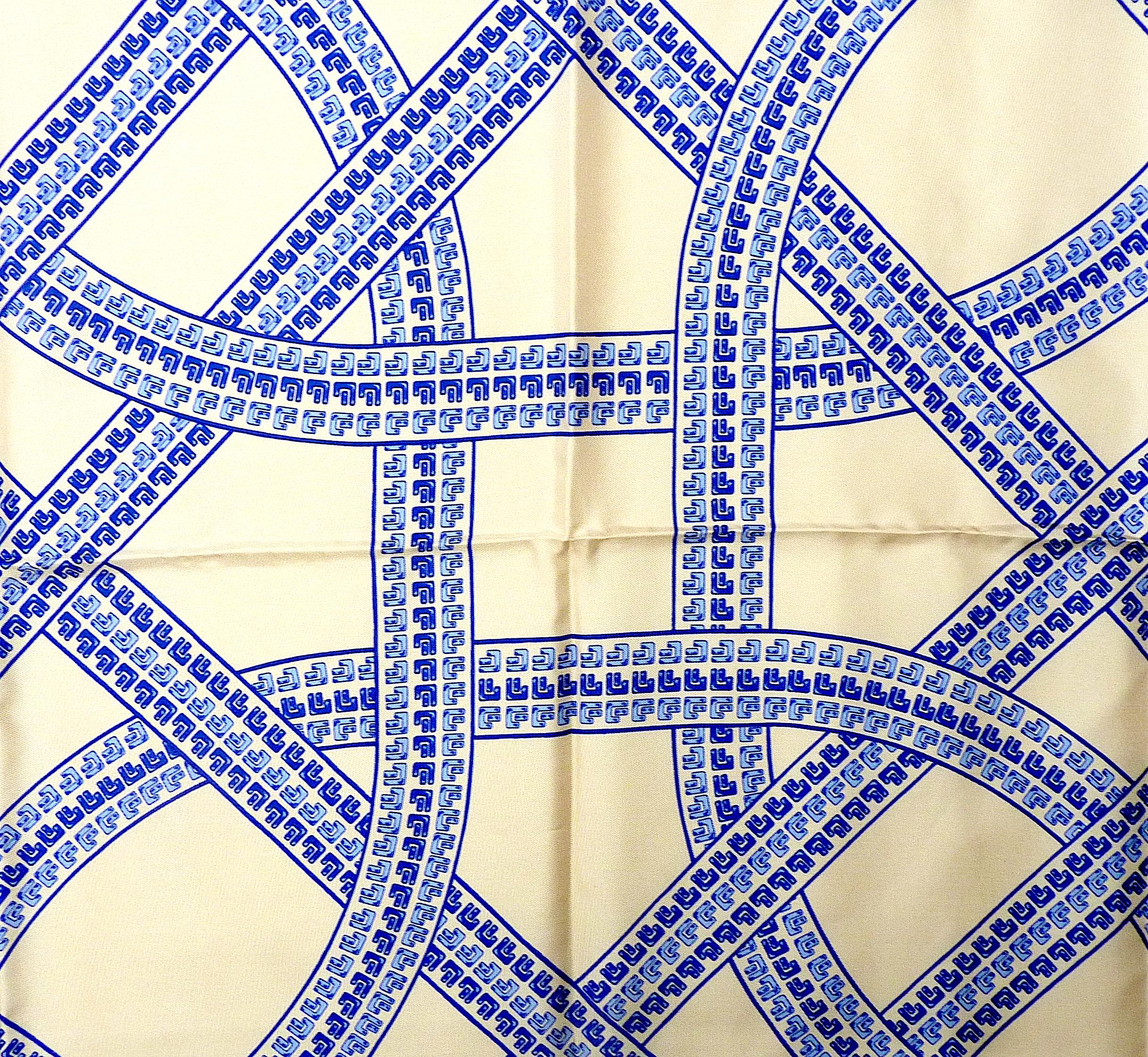 Women's or Men's Hermes Silk Scarf Special Edition Ciments Français, Vintage from 1981 For Sale