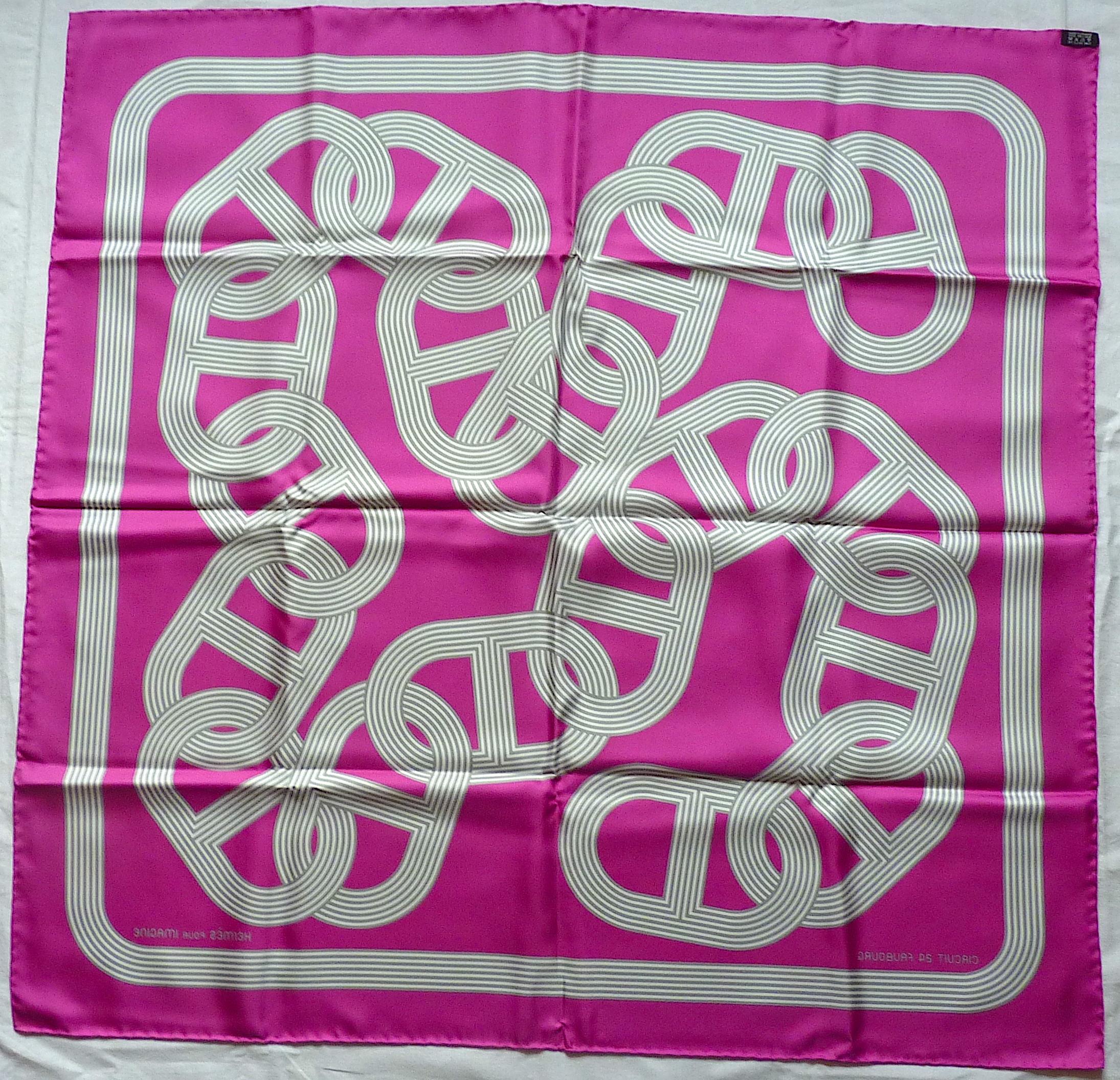 Hermes Silk Scarf Special Edition Circuit 24 Faubourg pour Imagine For Sale 4