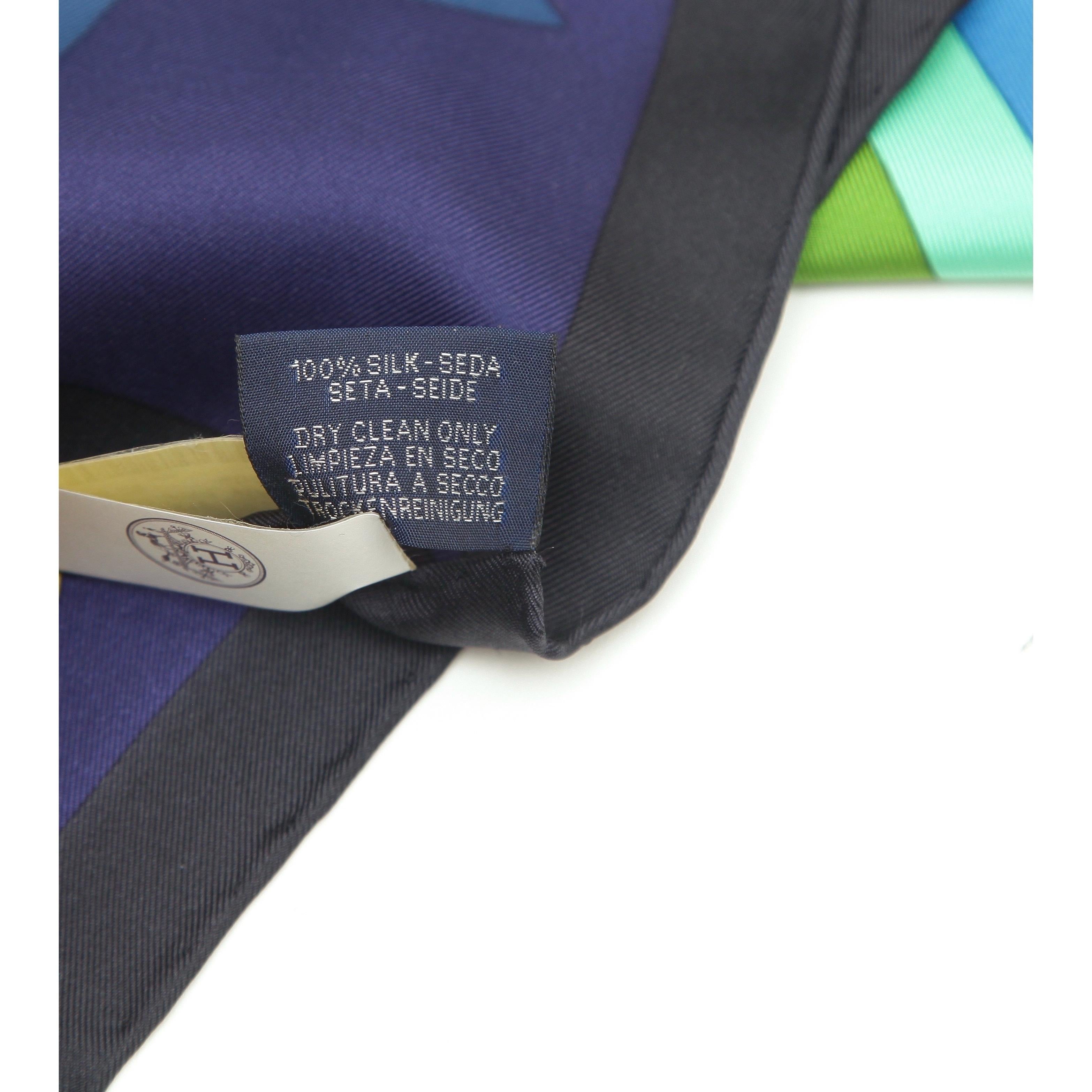 HERMES Silk Scarf Square CHEVAL DE FETE Blue Multi Color Jan Bajtlik 90cm For Sale 1