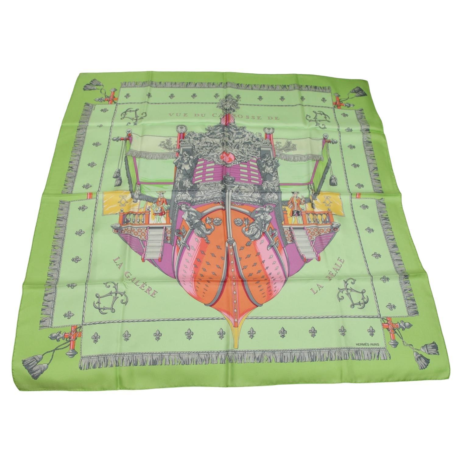 HERMES SILK SCARF VUE DU CAROSSE DE LA GALERE LA REALE SQUARE SHAPE

Authenticated by Real Authentication


Design:
- Print in pink, orange and grey against a green background.
- Large square shaped.
- Signature tag at corner.
- Wrapped carefully,