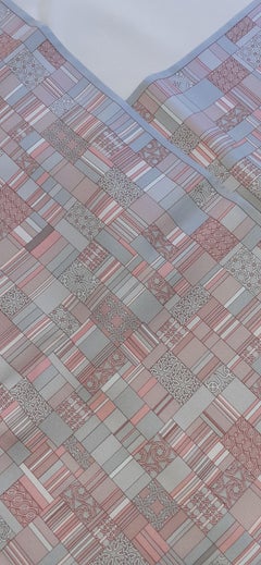 Hermès Silk Scarf Stole Pink Grey