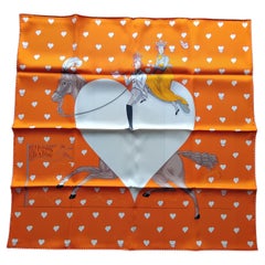 Hermès Silk Scarf Tea Time Jonathan Burton Hearts Valentines Day