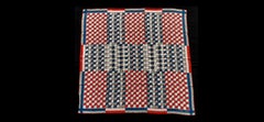 Hermès Silk Scarf Tenue de Balle Tennis Ball Anamorphée IRed Blue 26 inches