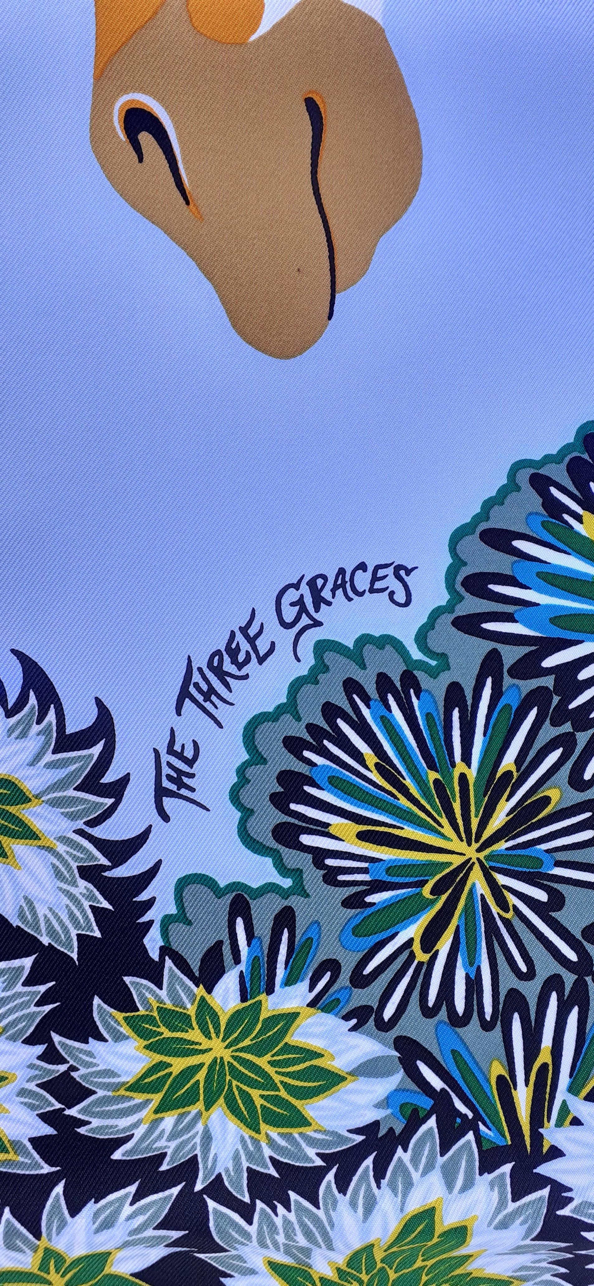 Hermès Silk Scarf The Three Graces Giraffes Alice Shirley Limited Edition 90 cm 4