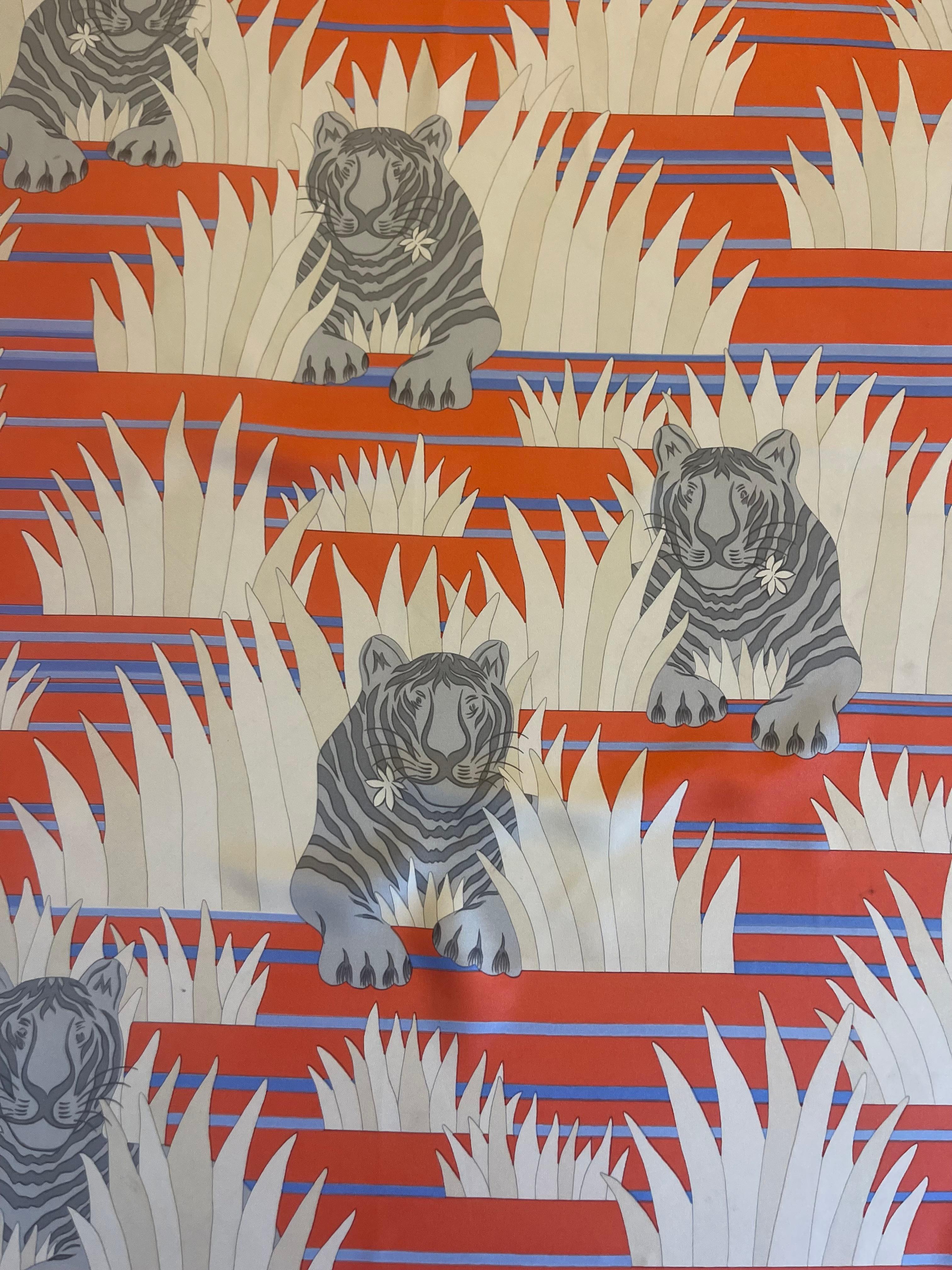 Hermès Silk Scarf “Tigres Dans Les Herbes” 1979 For Sale 5