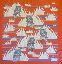 Sciarpa di seta Hermès "Tigres Dans Les Herbes" 1979