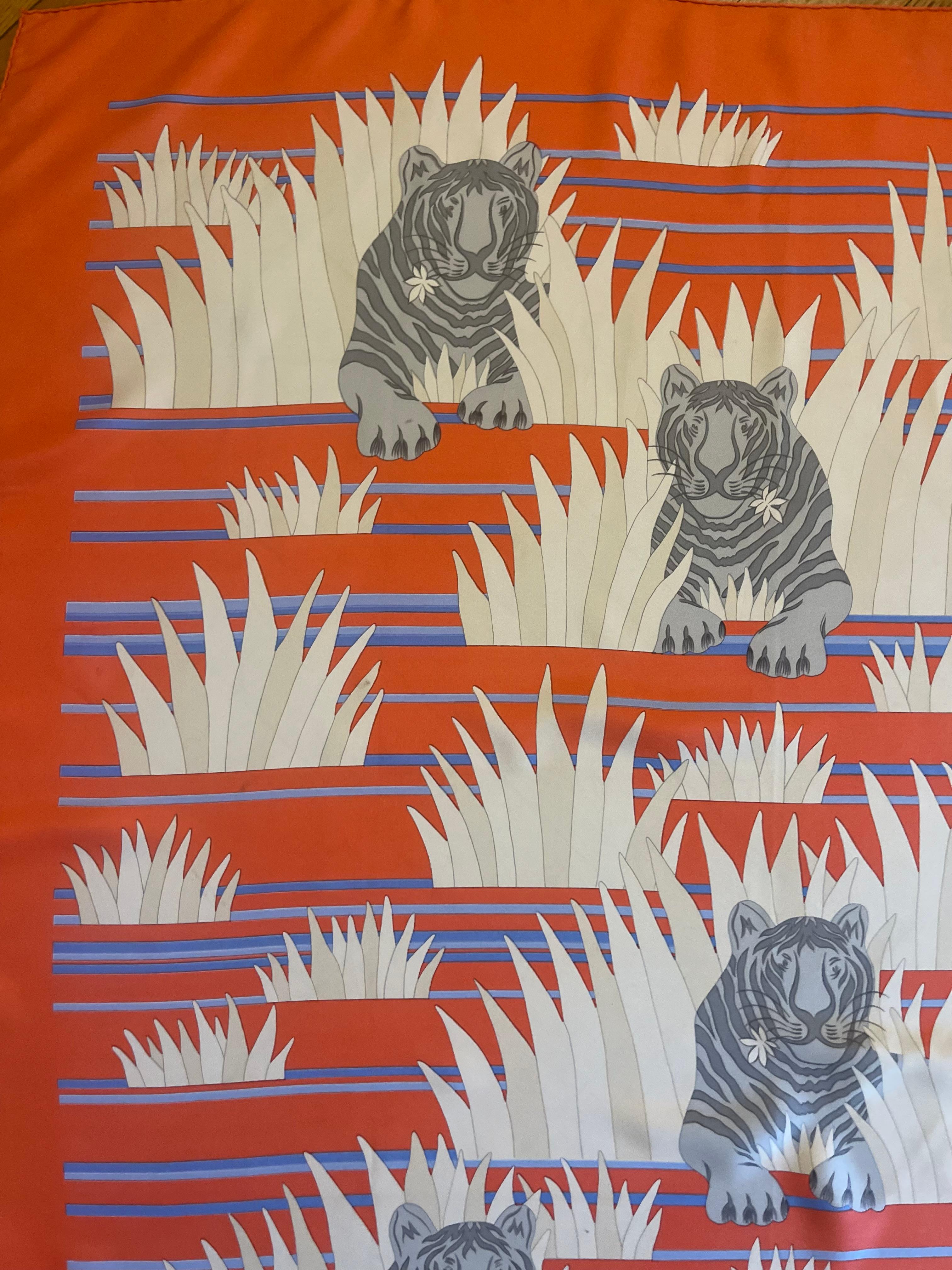 Hermès Silk Scarf “Tigres Dans Les Herbes” 1979 For Sale 1