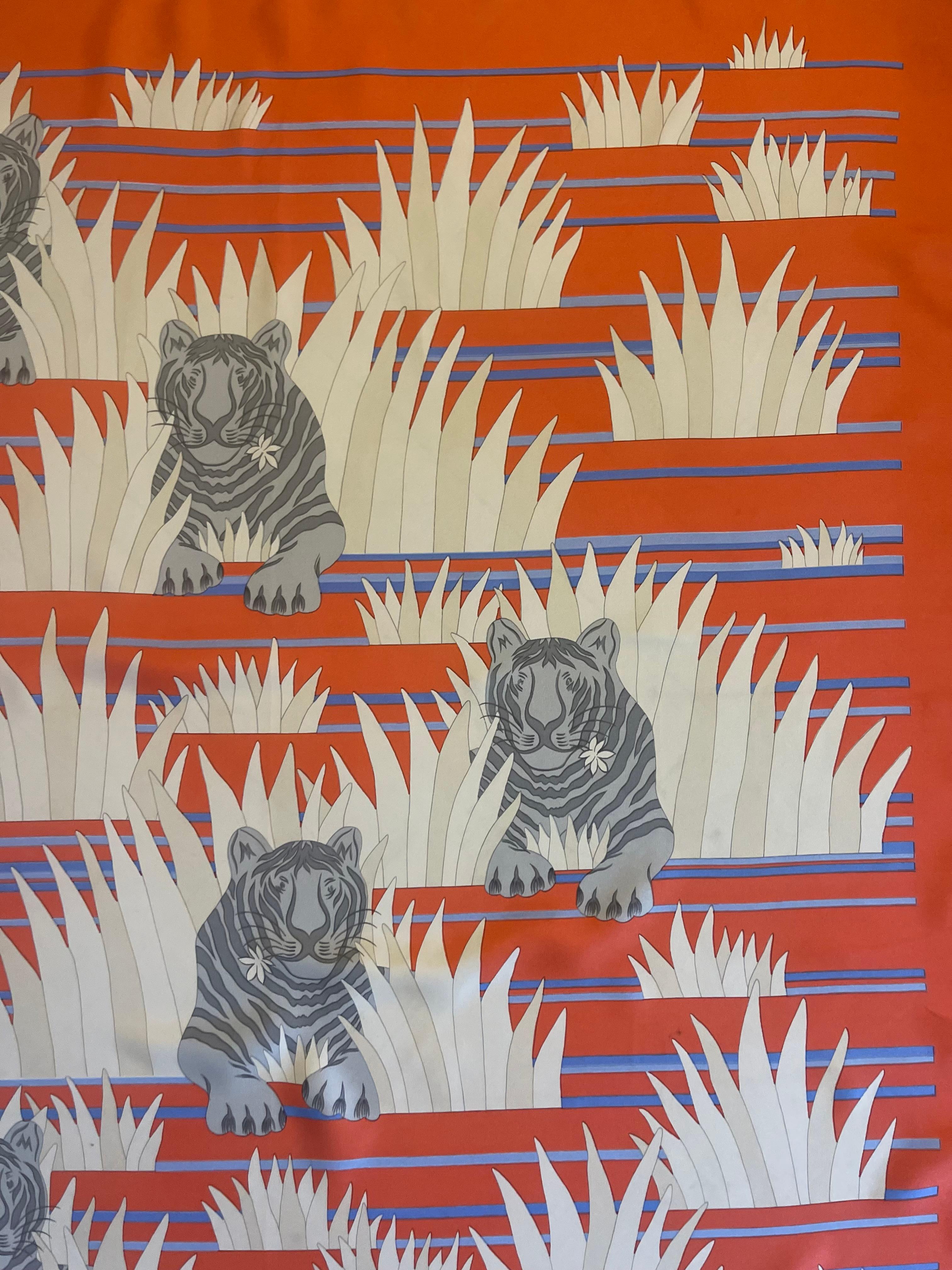 Hermès Silk Scarf “Tigres Dans Les Herbes” 1979 For Sale 2