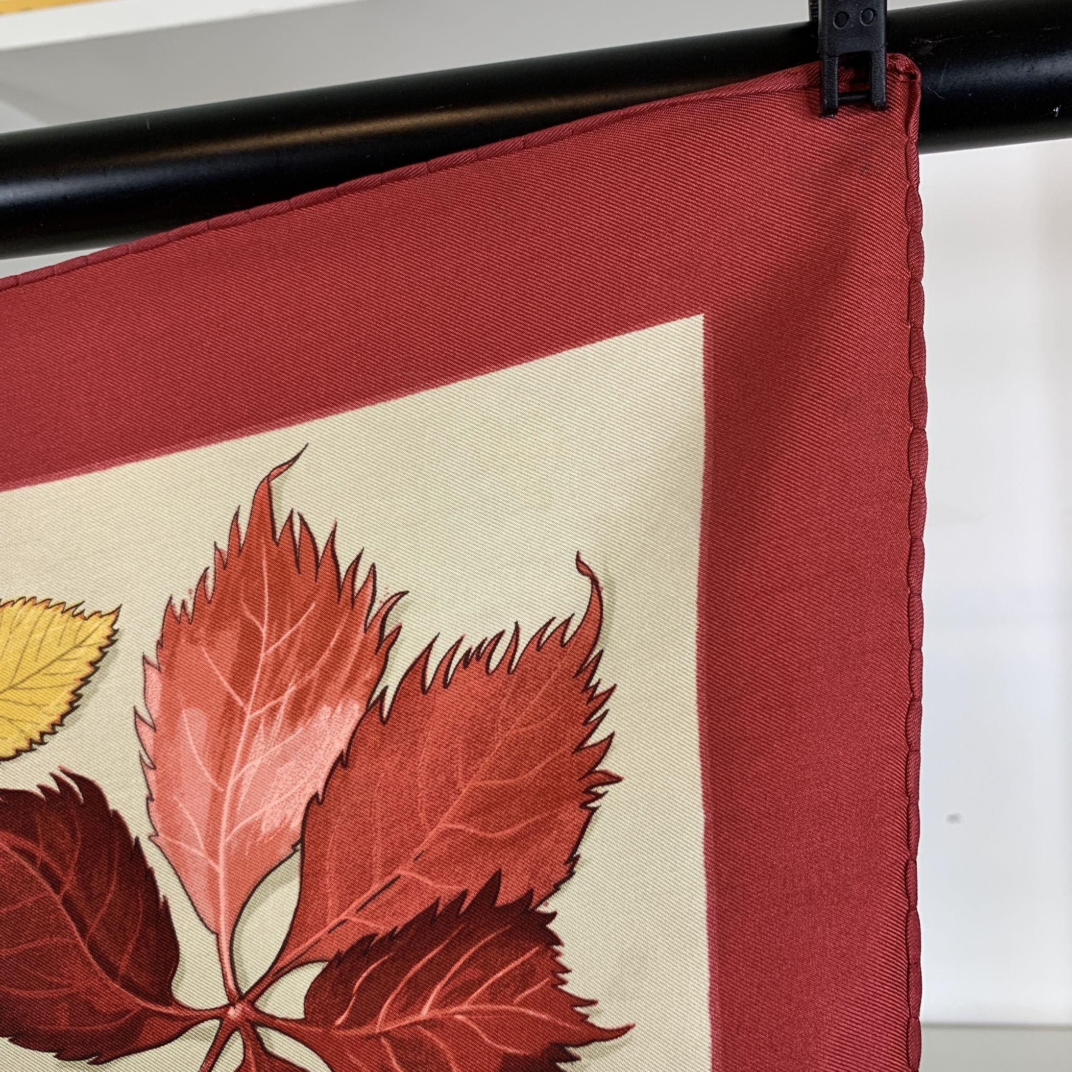 Women's or Men's Hermes Silk Scarf Tourbillon 1968 Christiane Vauzelles Autumn Leaves