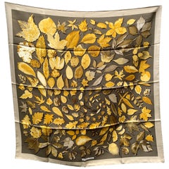Hermes Silk Scarf Tourbillon 1968 Christiane Vauzelles Autumn Leaves