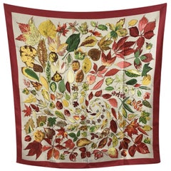 Hermes Silk Scarf Tourbillon 1968 Christiane Vauzelles Autumn Leaves