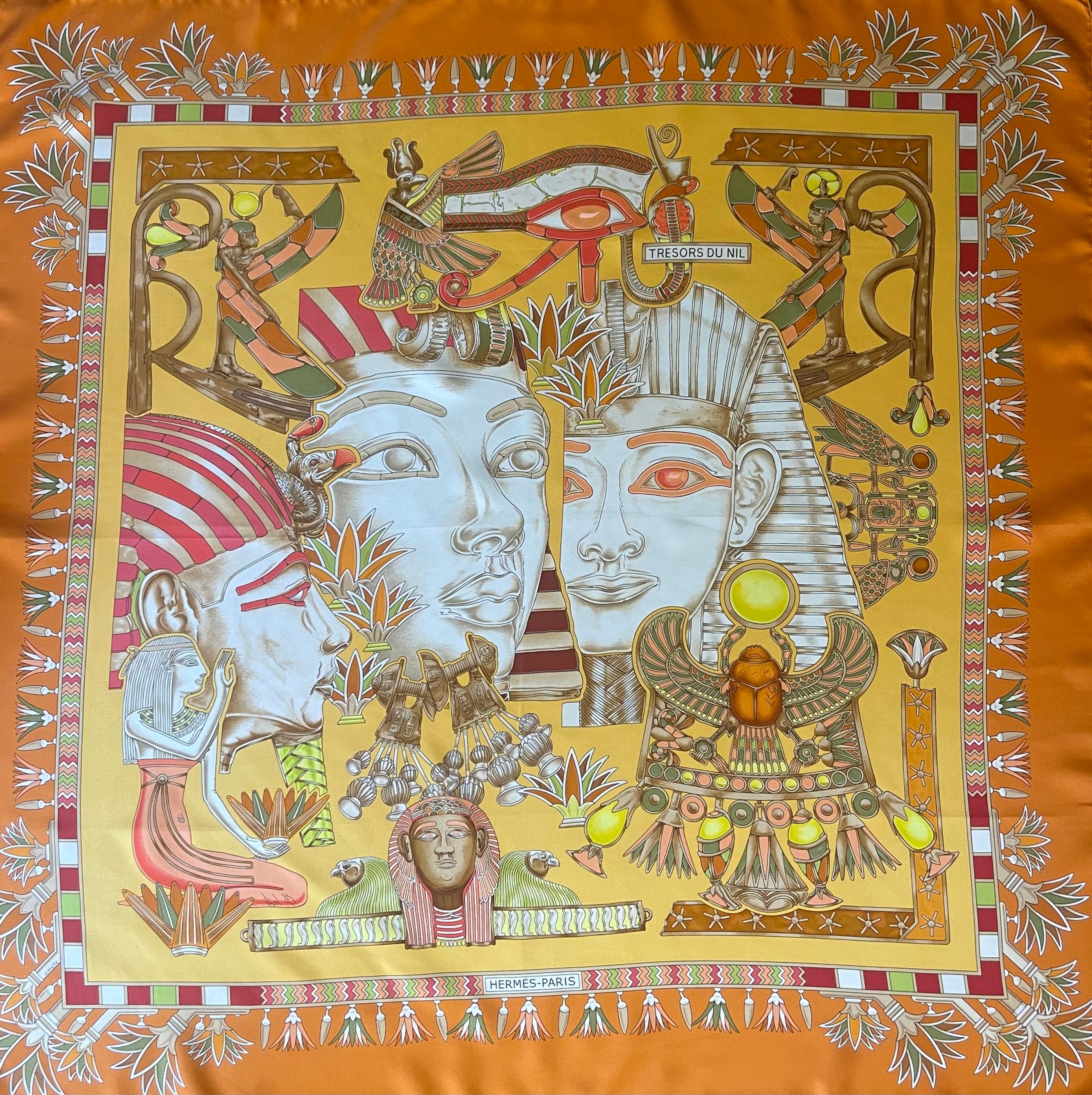 Marrone Hermès Silk Scarf 