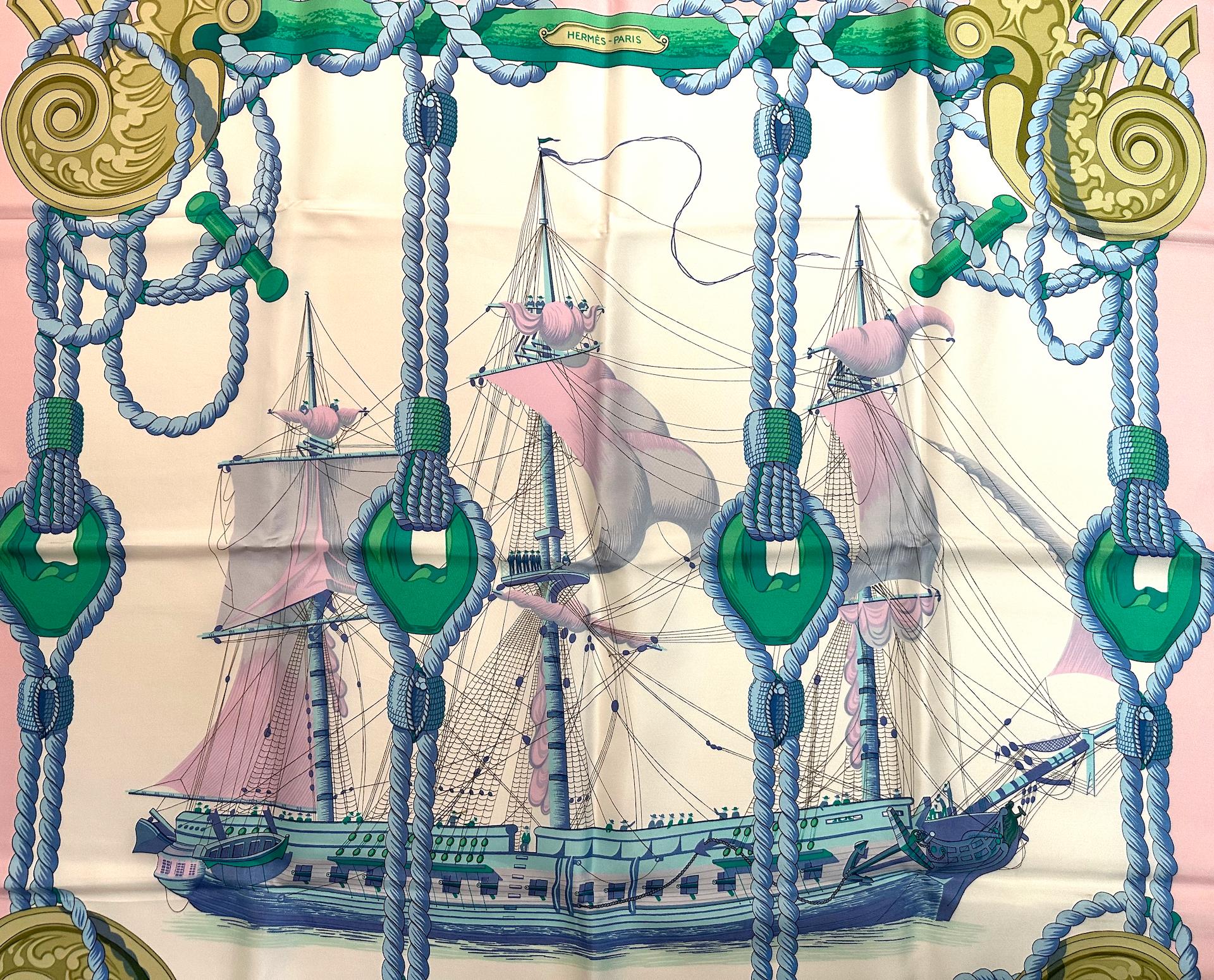 
Hermes Silk Scarf, Tribotd
designed by Julia Abadie, with ribbon-tied box. 35 by 35 in.
Condition Report
Good condition.
