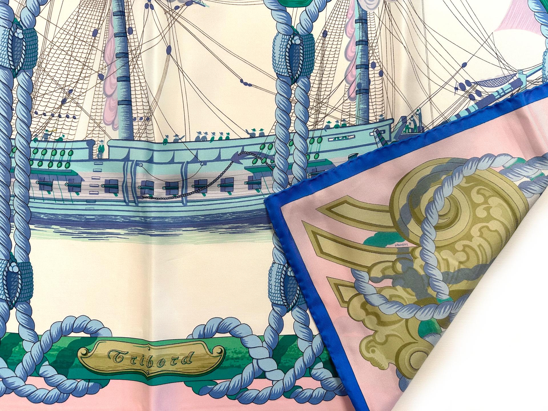 Women's or Men's Hermes Silk Scarf, Tribotd For Sale