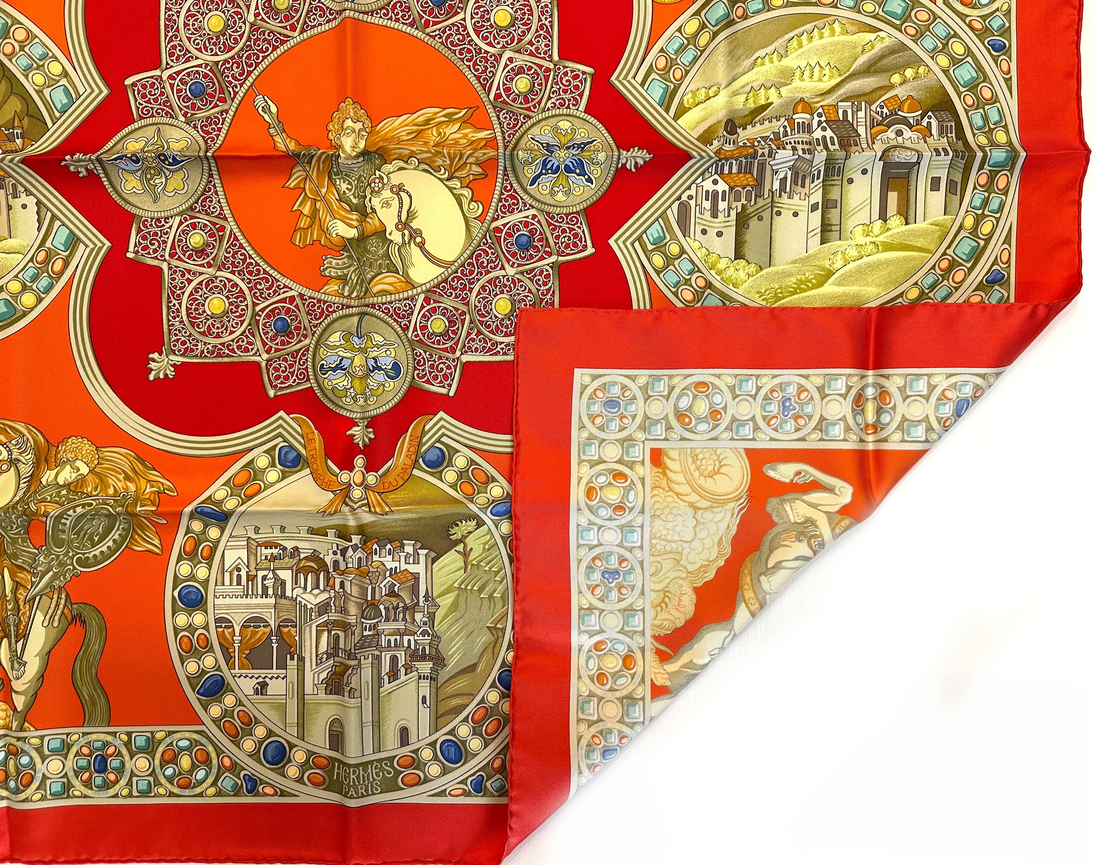 Hermes Silk Scarf, Triomphe du Paladin, 1999 For Sale 1