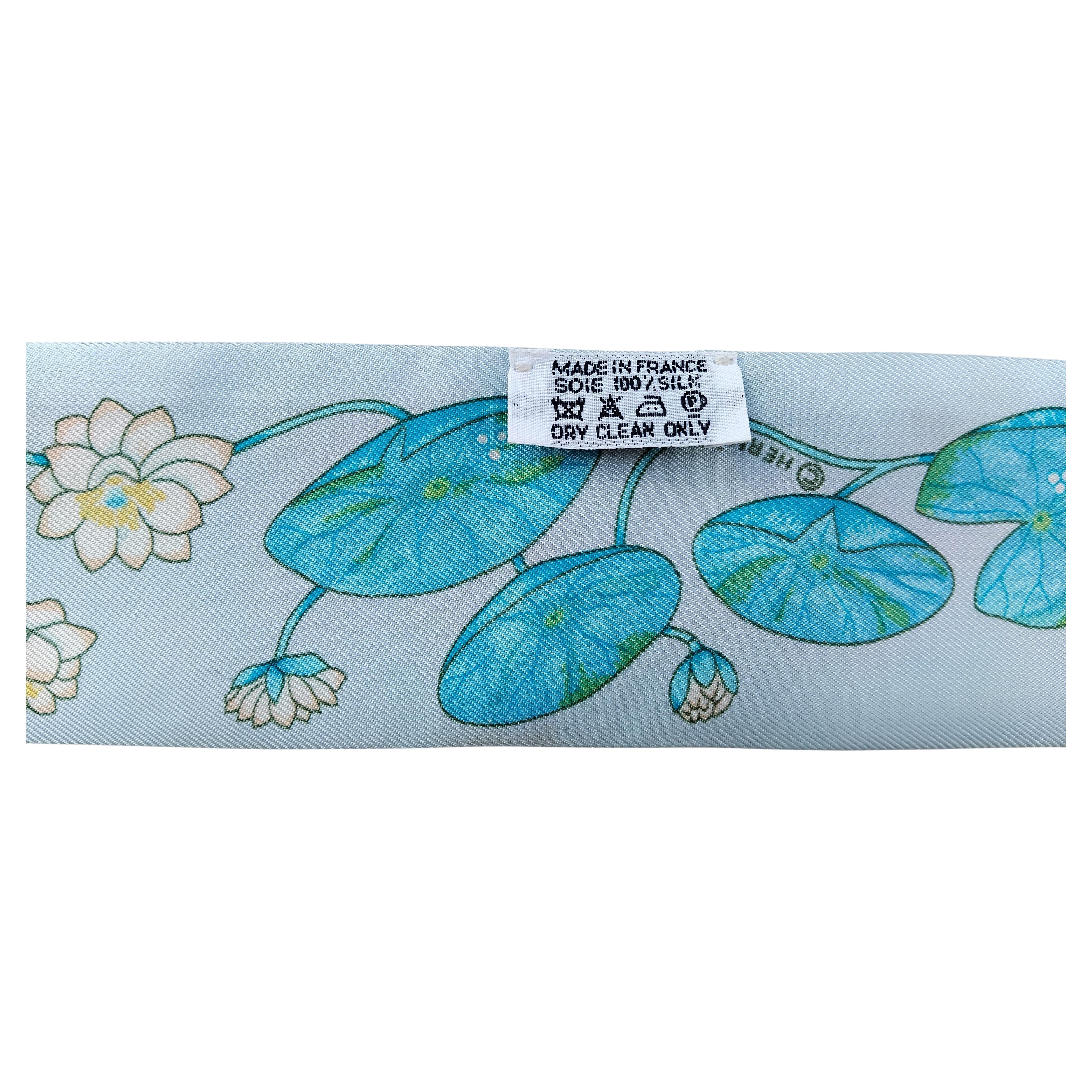 Hermès Silk Scarf Twilly Un Jardin Sur Le Nil Water Lily For Kelly Birkin Bag 1