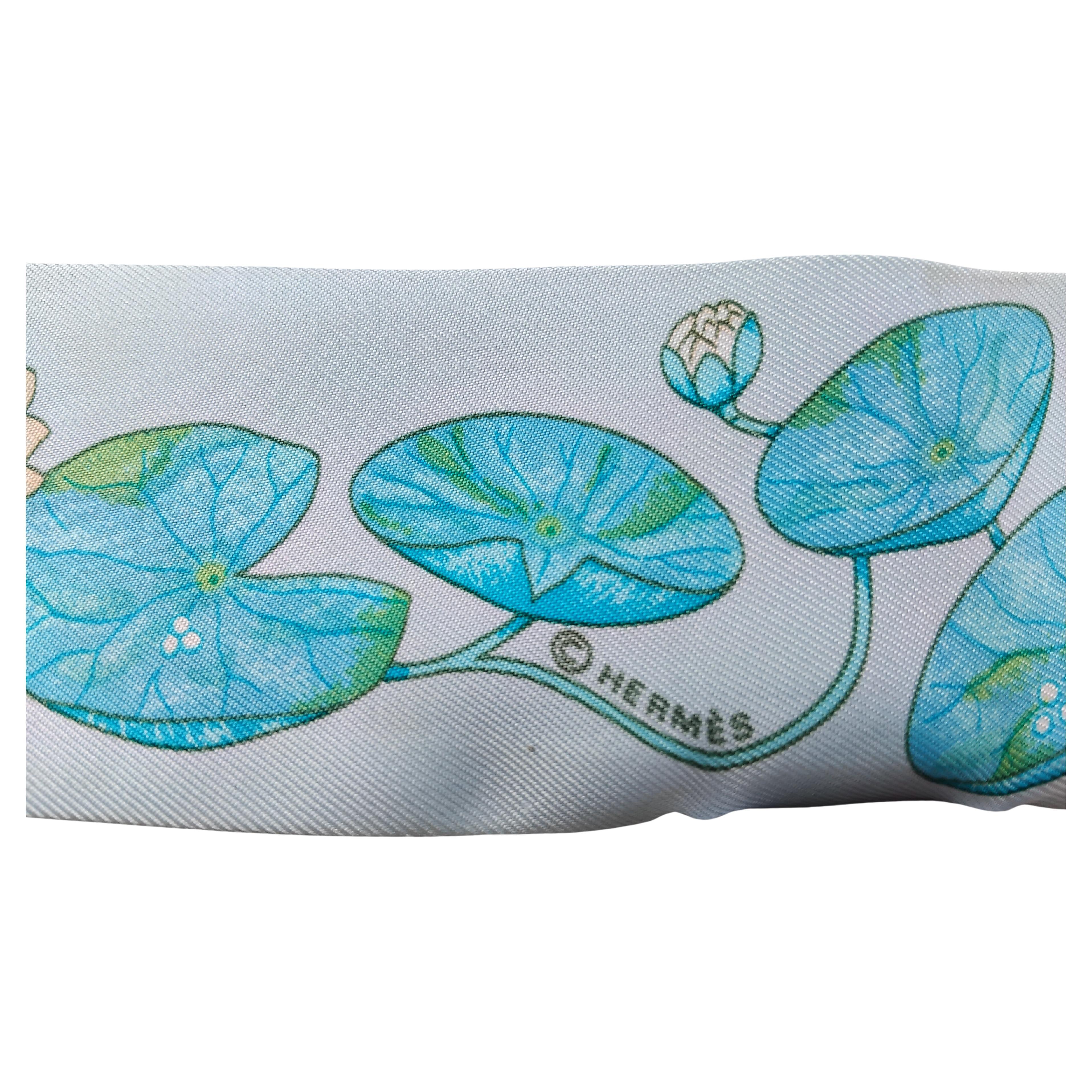 Hermès Silk Scarf Twilly Un Jardin Sur Le Nil Water Lily For Kelly Birkin Bag 3
