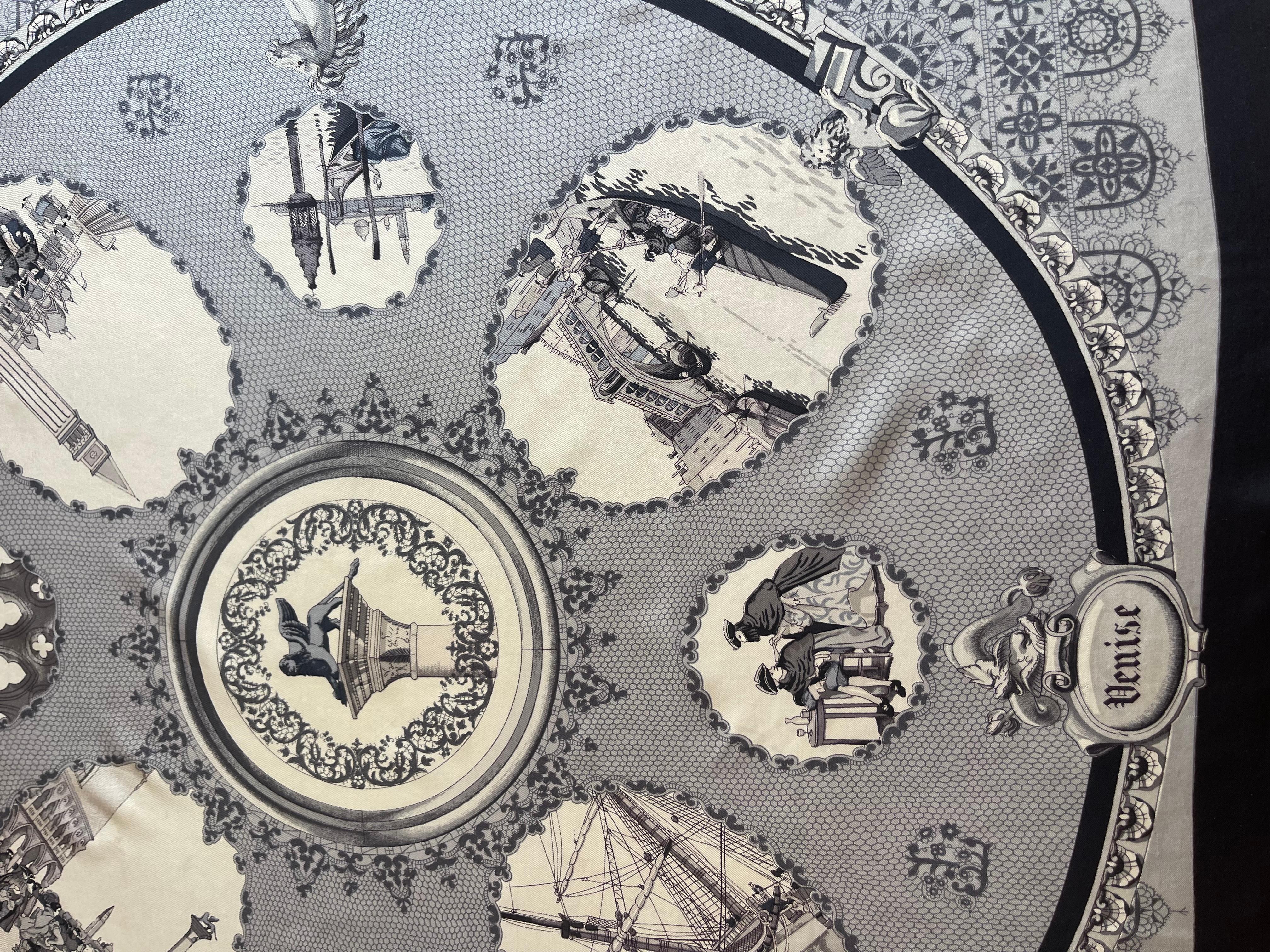 Hermès Silk Scarf « Venise » 1970 For Sale 5