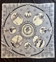 Sciarpa di seta Hermès "Venise" 1970