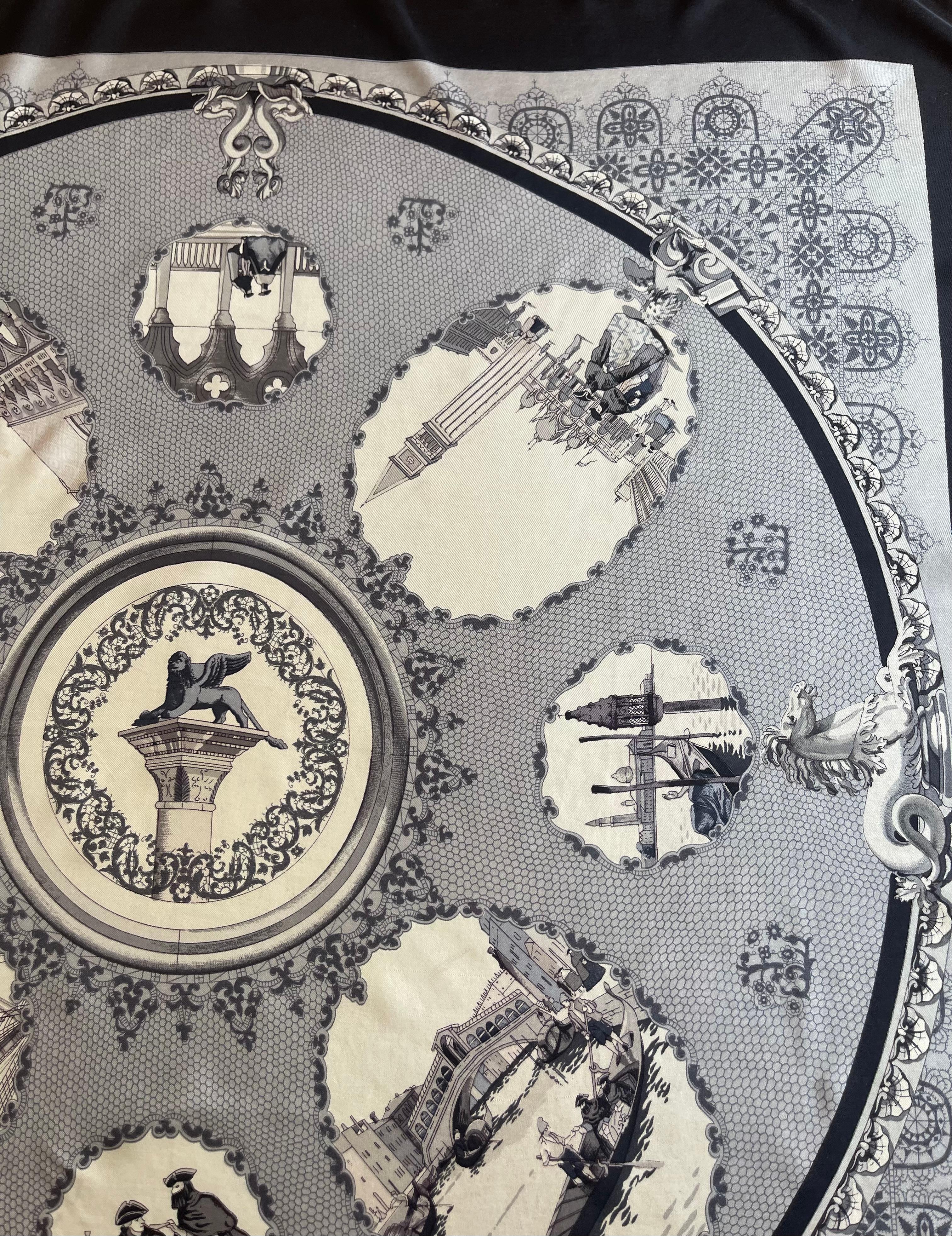 Hermès Silk Scarf « Venise » 1970 For Sale 2