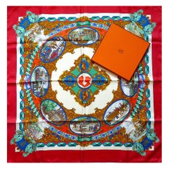 Hermes Silk Scarf Very Rare Special Edition L'Entente Cordiale Château d'Eu 1843