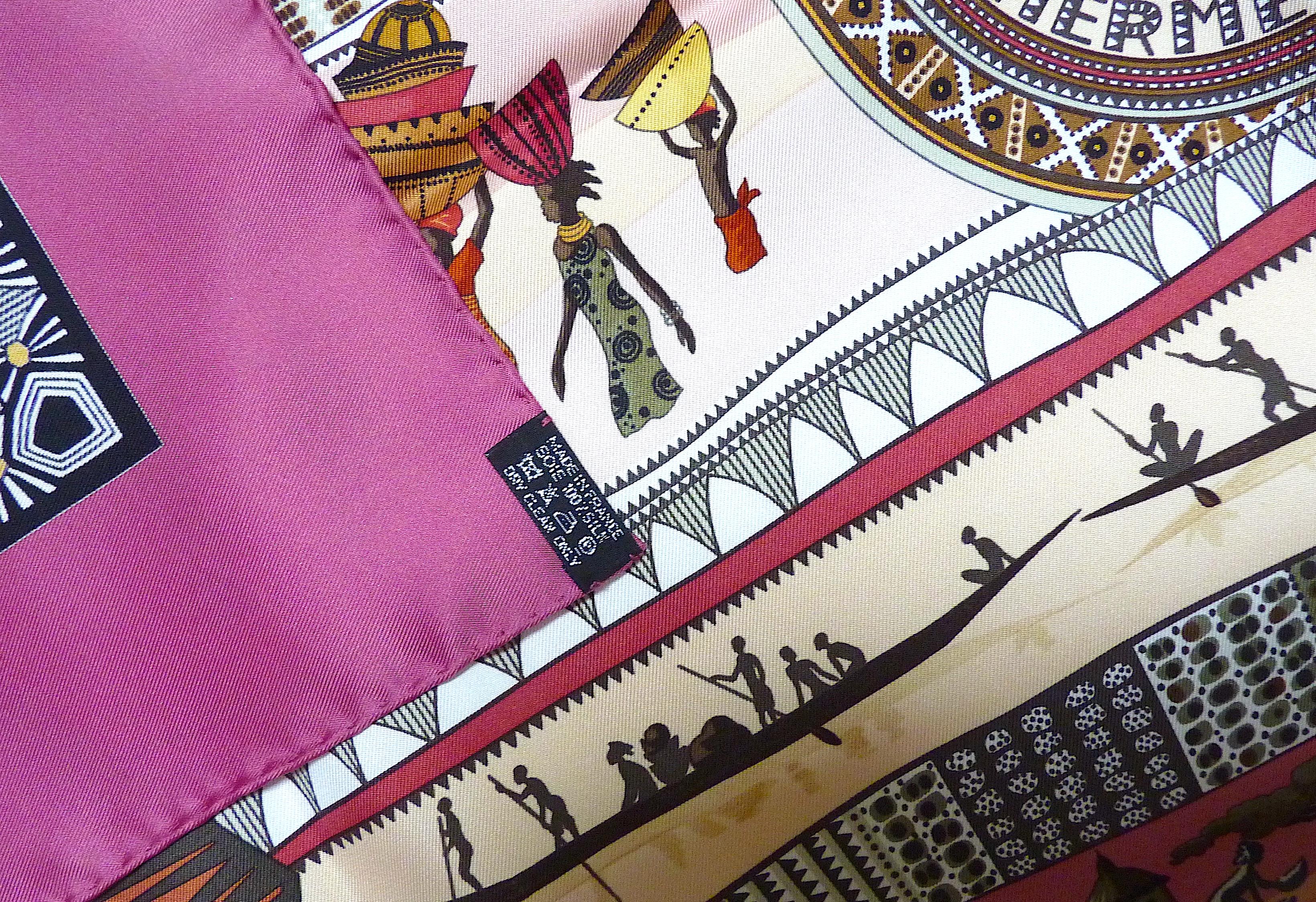 Brown HERMES Silk Scarf  