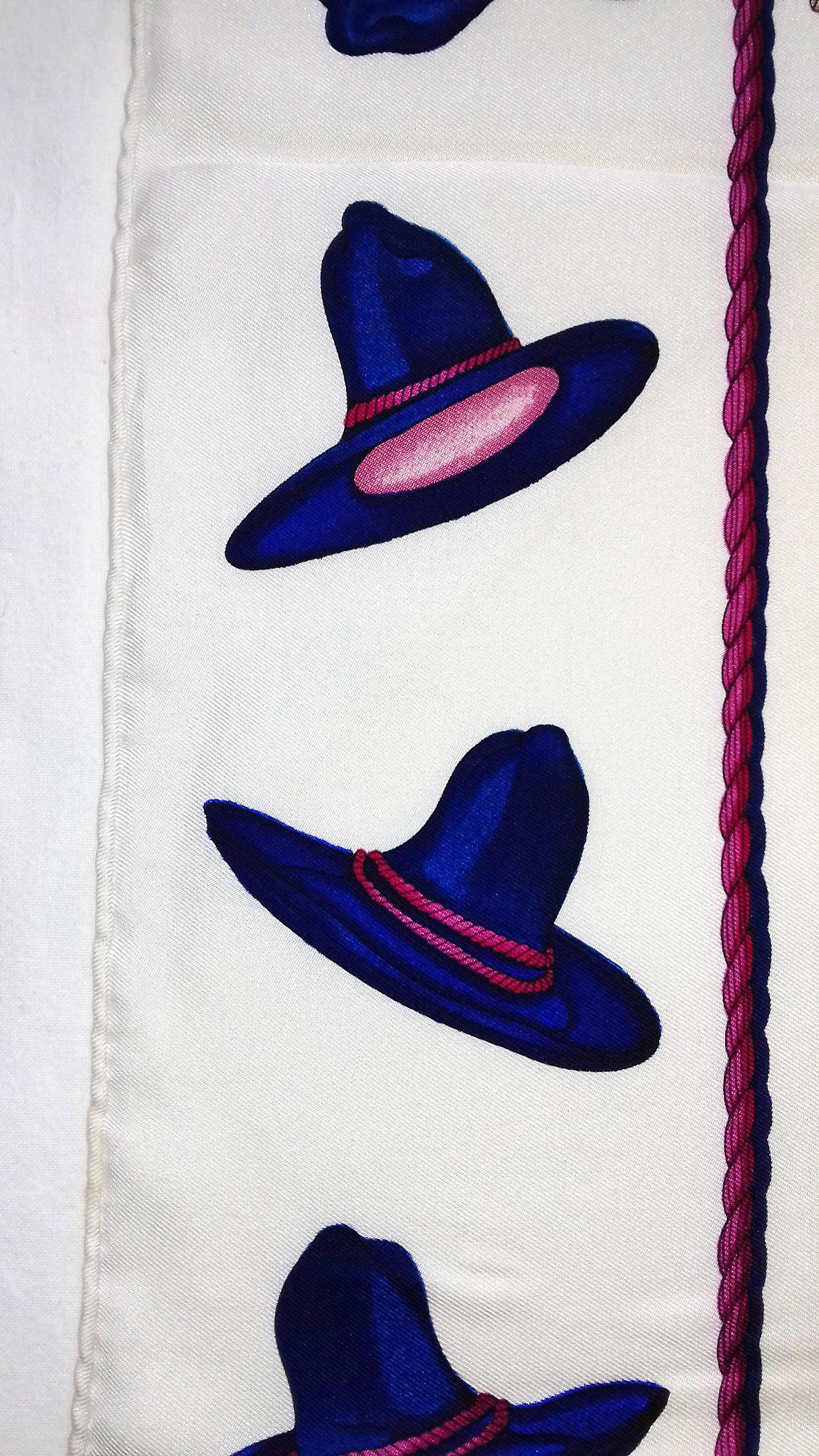 Hermès Silk Scarf Vintage Rodeo Duchene Horse Riding Texas Austin Houston 1985 5