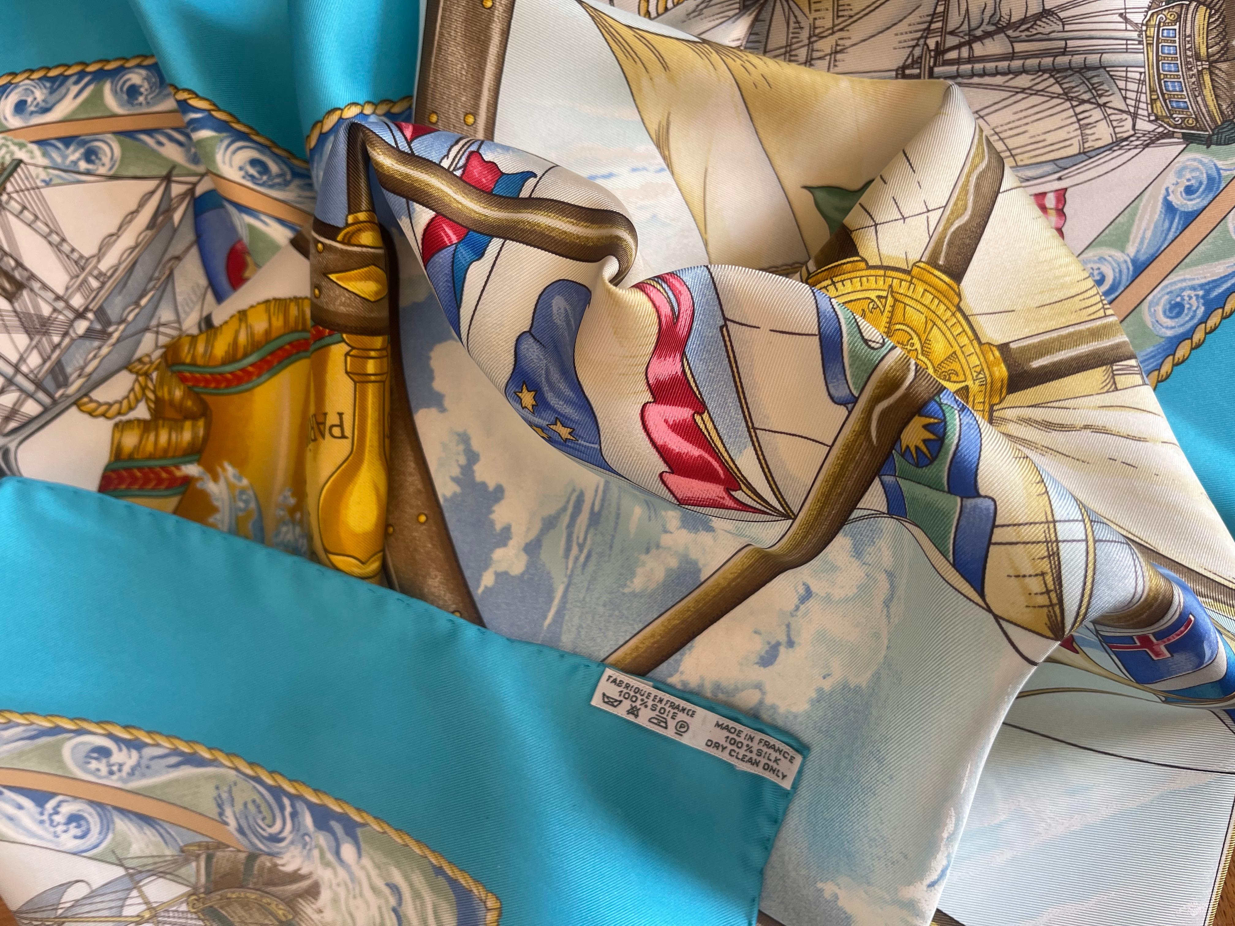 Hermès Silk Scarf “Vive Le Vent” 1992 For Sale 5